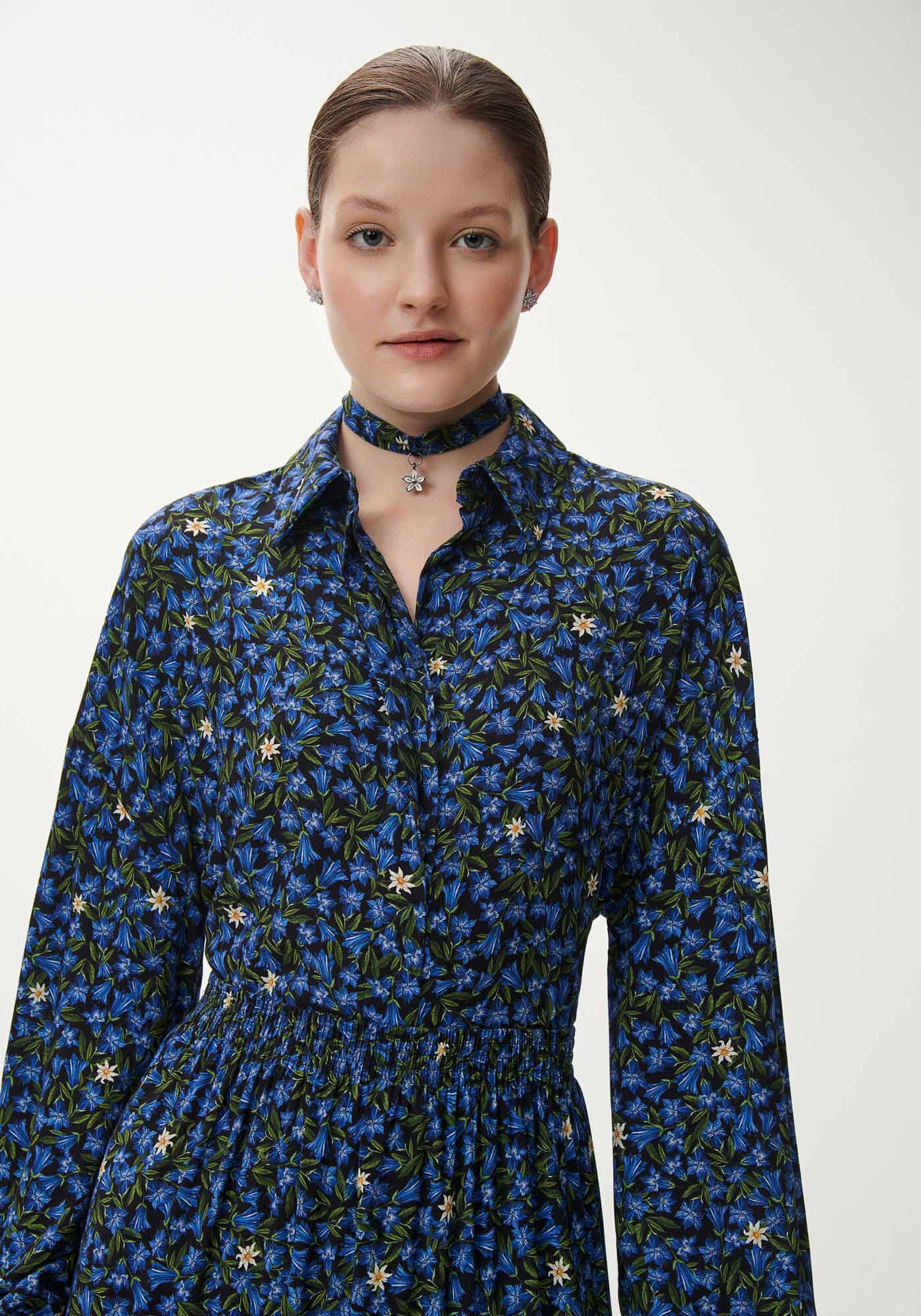 Camisa Cropped Manga Longa Estampada, , large.