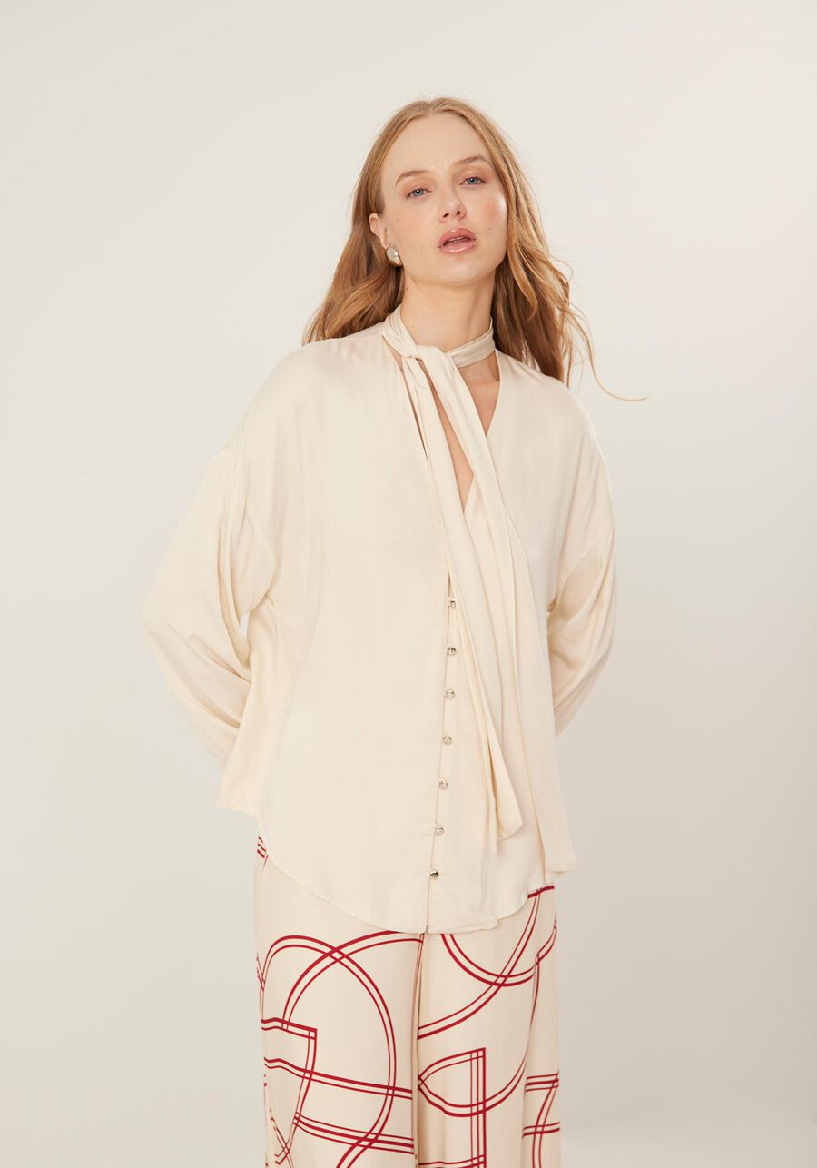 Camisa Manga Longa com Faixa Decote, . Camisa Manga Longa com Faixa Decote, , large.