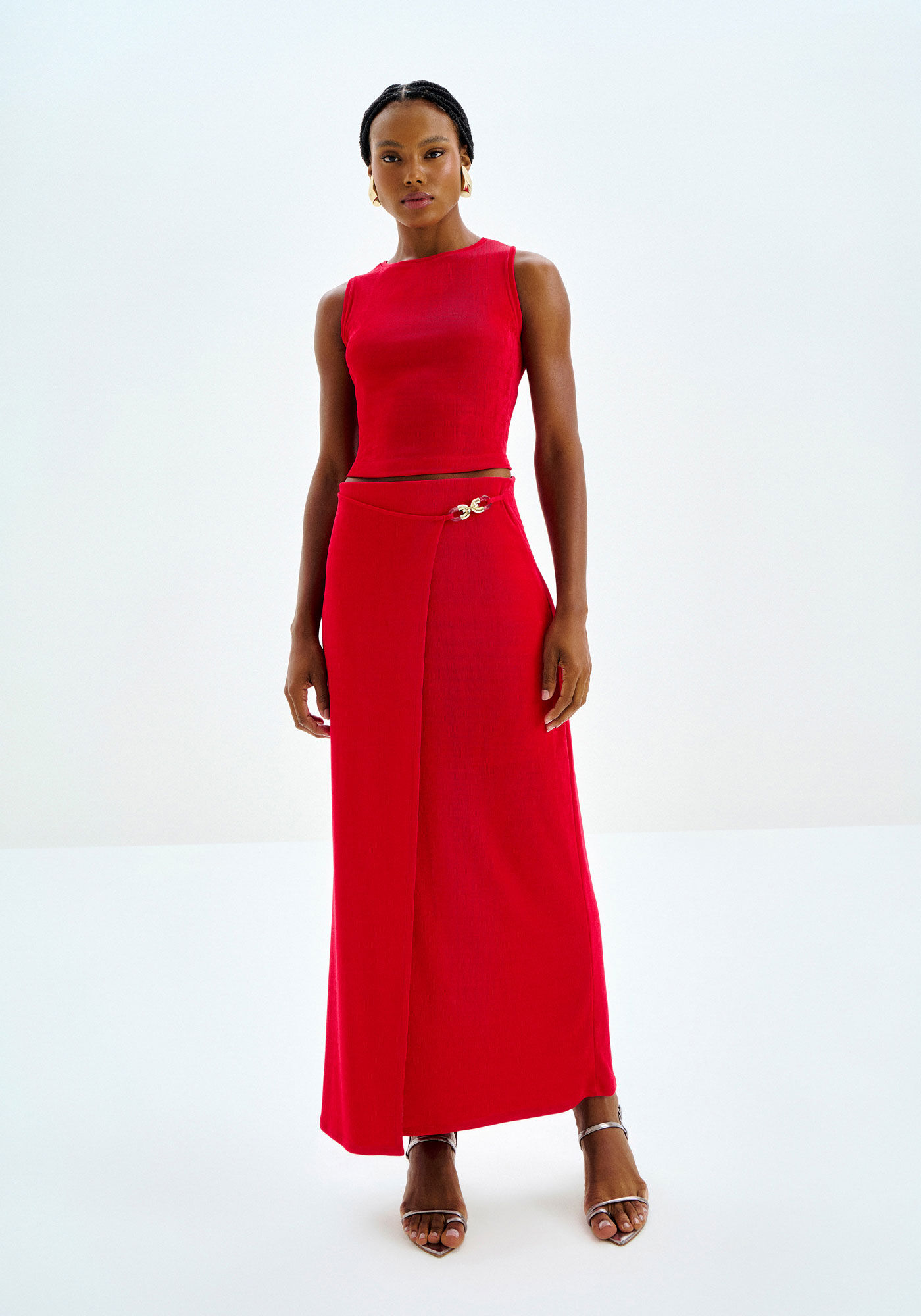 Regata Minimal em Malha com Leve Brilho, , large.