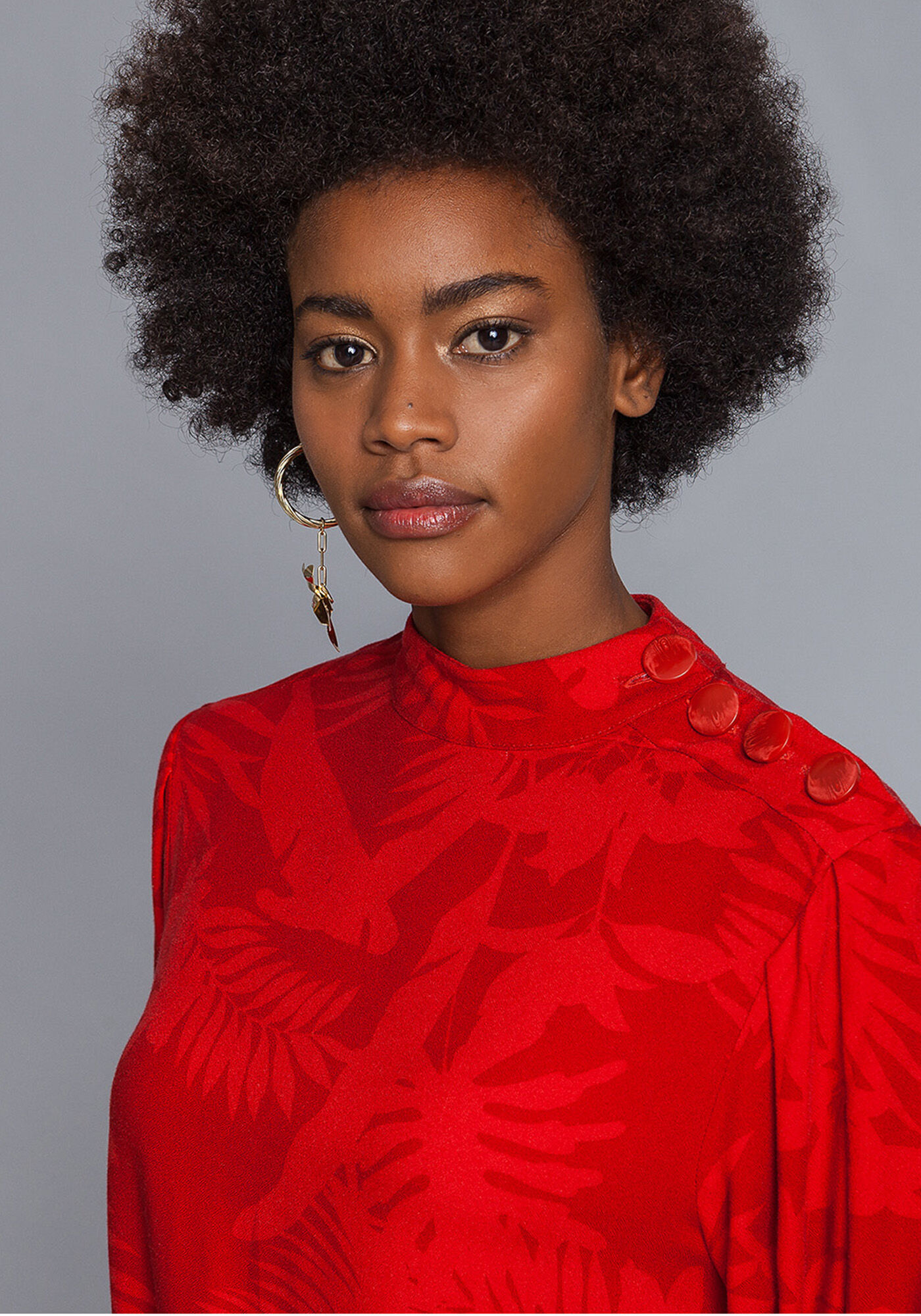 Blusa Manga 3/4 Gola Bot&otilde;es, , large.