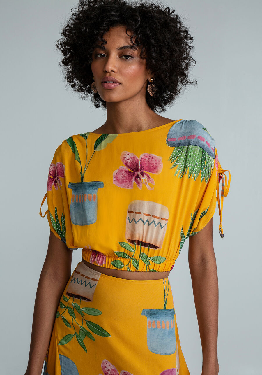 Blusa Cropped Amarração Ombros, VARANDA. Blusa Cropped Amarração Ombros, VARANDA, large.