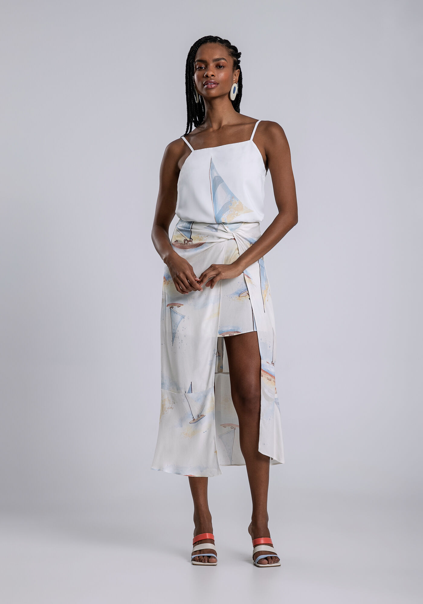 Blusa com Al&ccedil;as em Tecido Plano com Decote Reto, MARACAIPE, large.