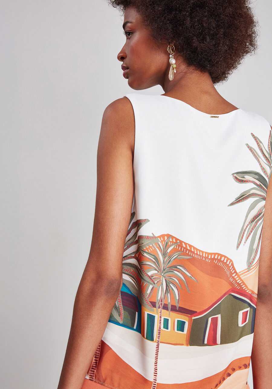 Blusa sem Mangas Estampa, . Blusa sem Mangas Estampa, , large.
