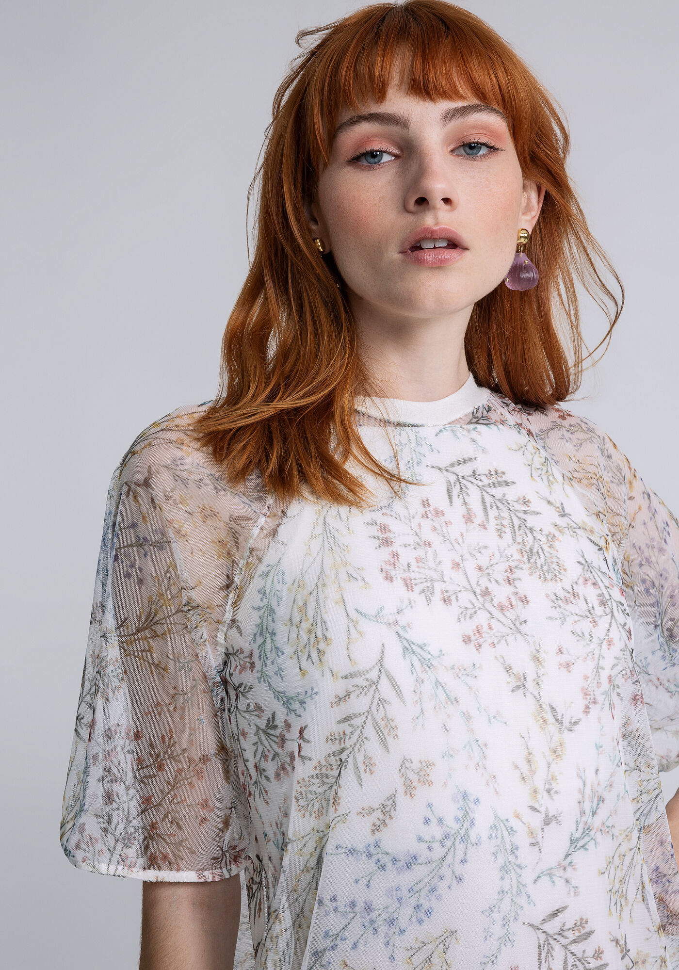 Vestido Amplo Tule Recorte Renda, MEMORIAS, large.