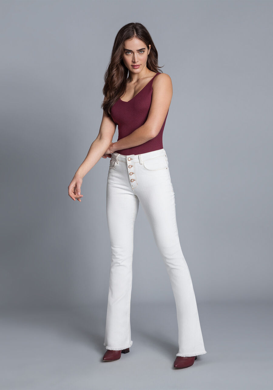 Calça Jeans Bootcut Malibu, BRANCO OFF WHITE, large.