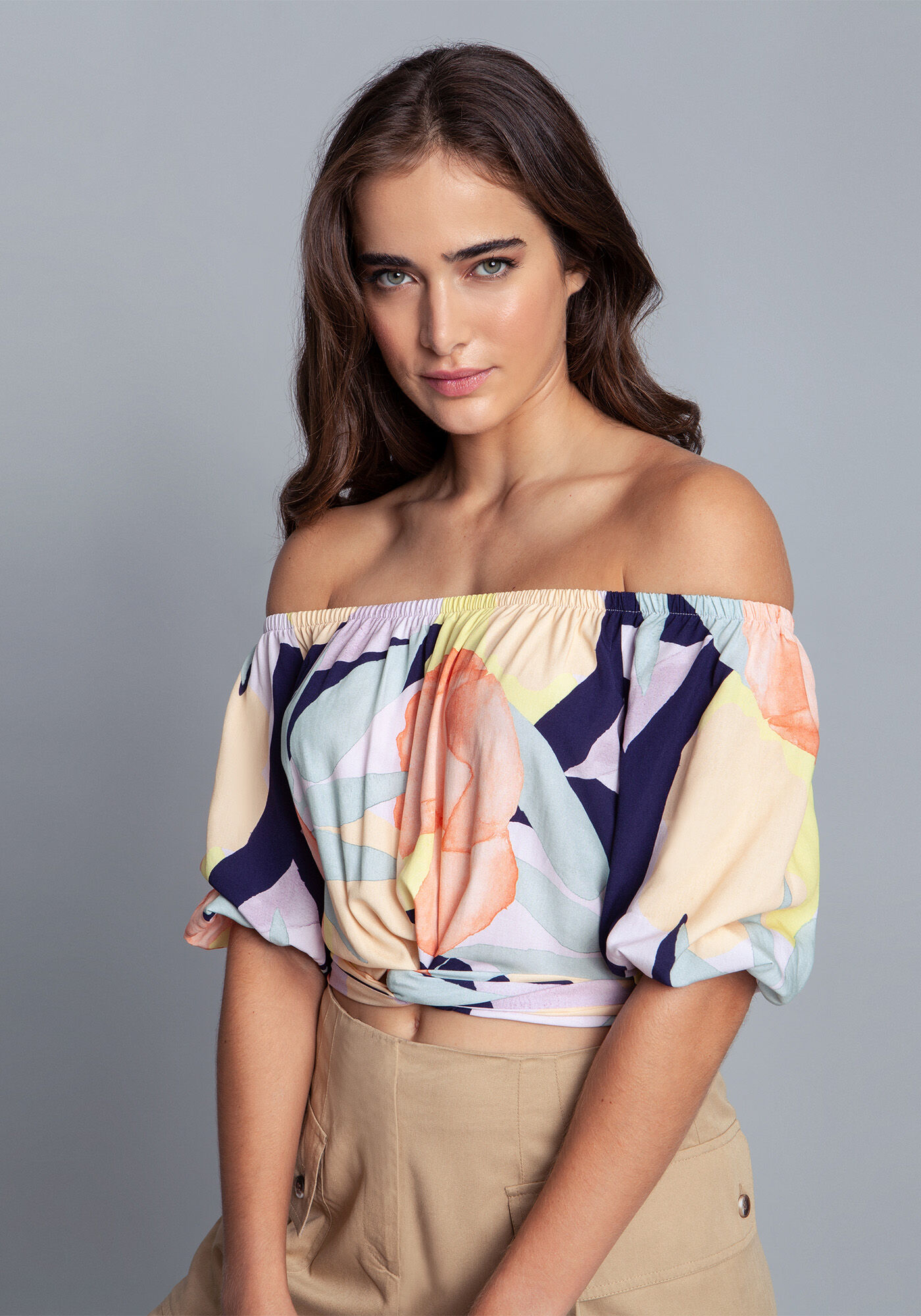 Blusa Tecido Rayon Bali Cropped, , large.
