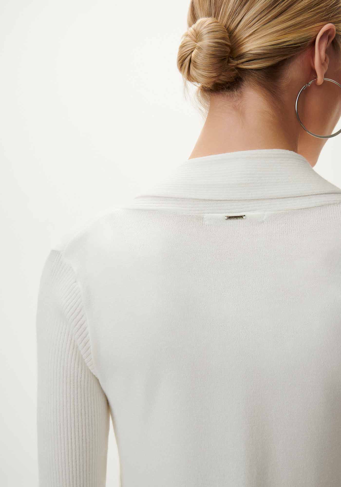 Cardigan Alongado em Tric&ocirc; com Gola, , large.