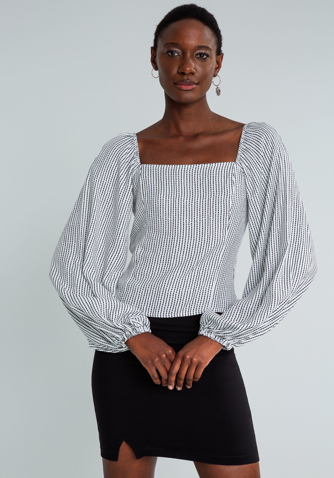 Blusa Cropped Manga Bufante, , large.