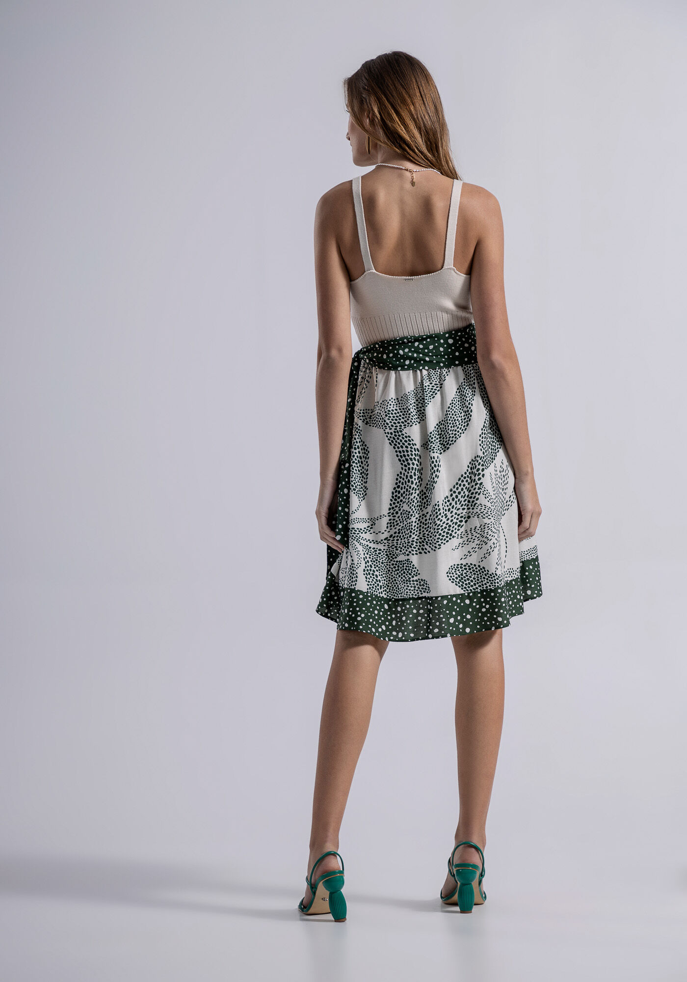 Vestido Curto Evas&ecirc; com Saia Longa, , large.