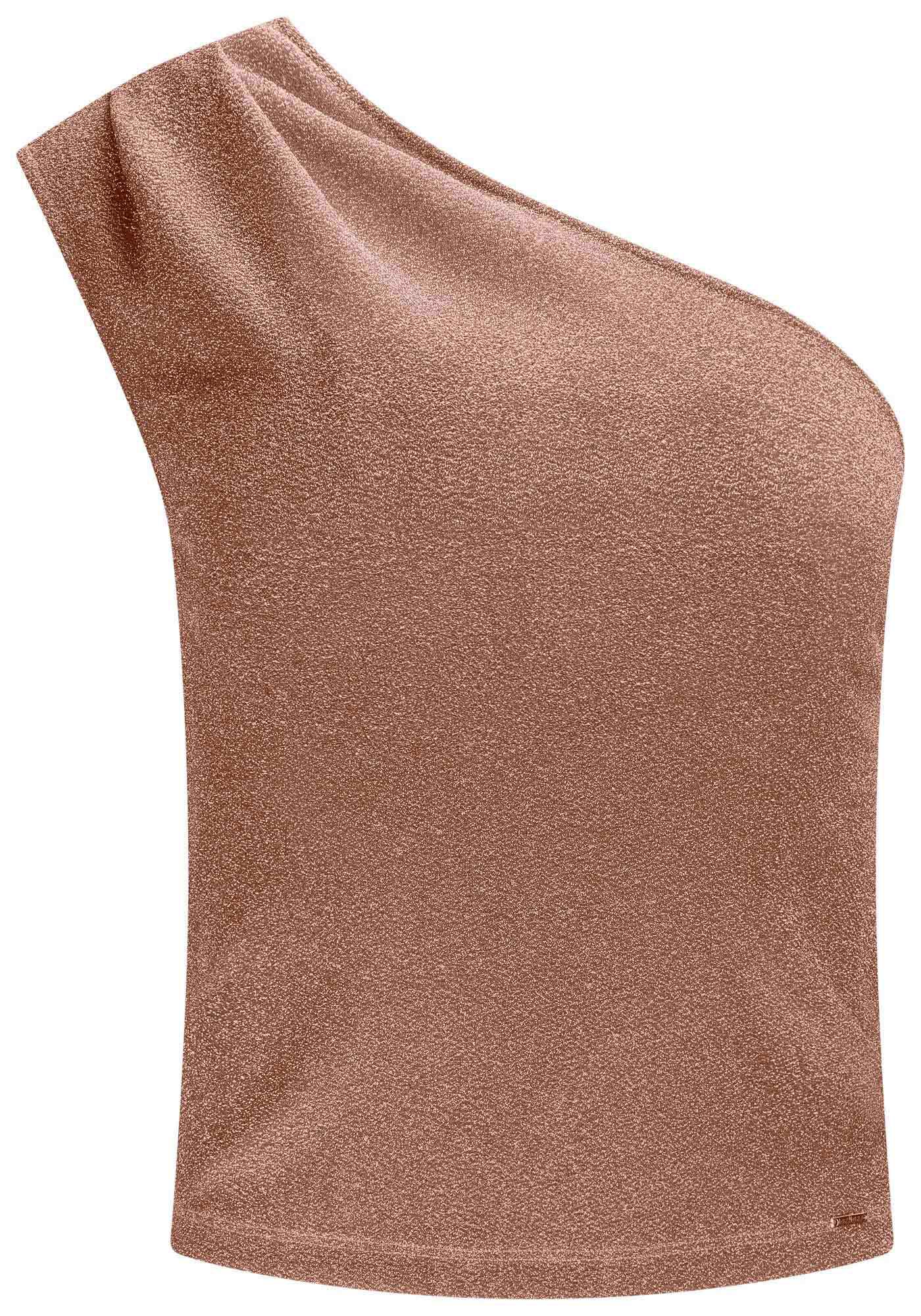 Blusa Um Ombro S&oacute; em Malha Crepe Shine, , large.