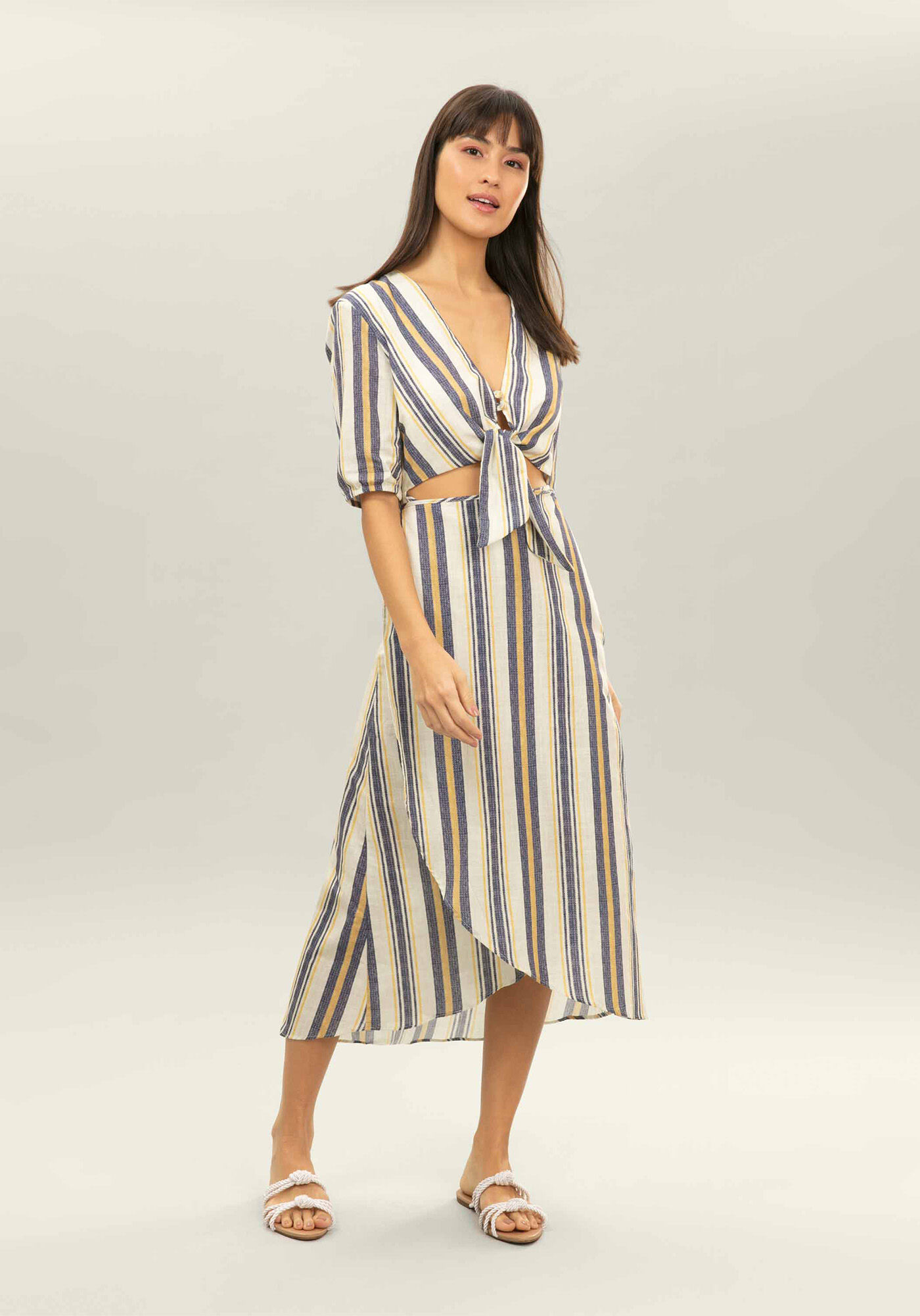 Vestido M&iacute;di Transpassado, , large.