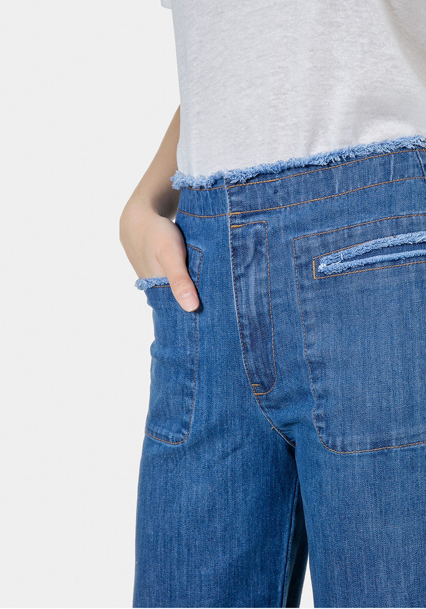 Cal&ccedil;a Over Flare Hot Pant Malibu, , large.