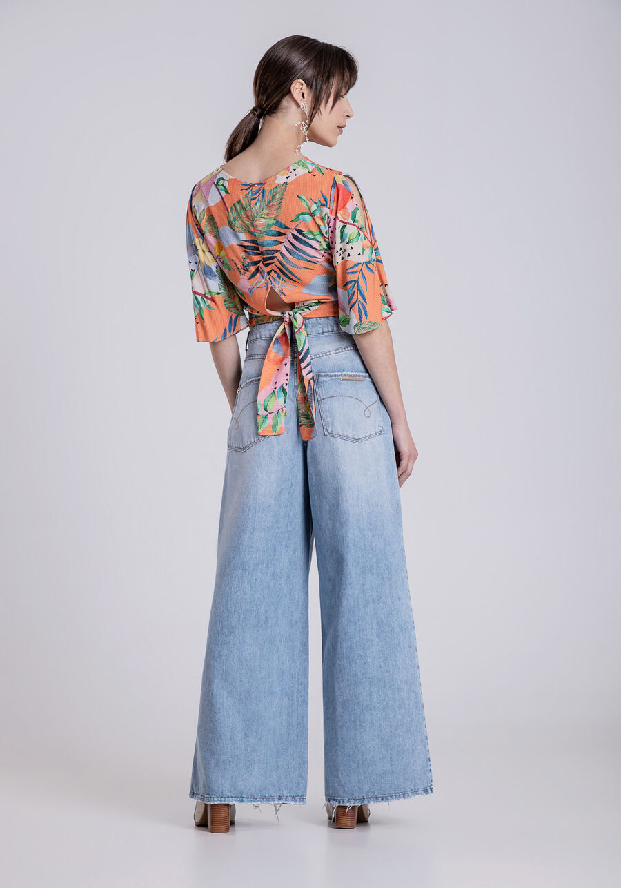 Blusa Manga 3/4 em Viscose com Laço Costas, LUDICA. Blusa Manga 3/4 em Viscose com Laço Costas, LUDICA, large.