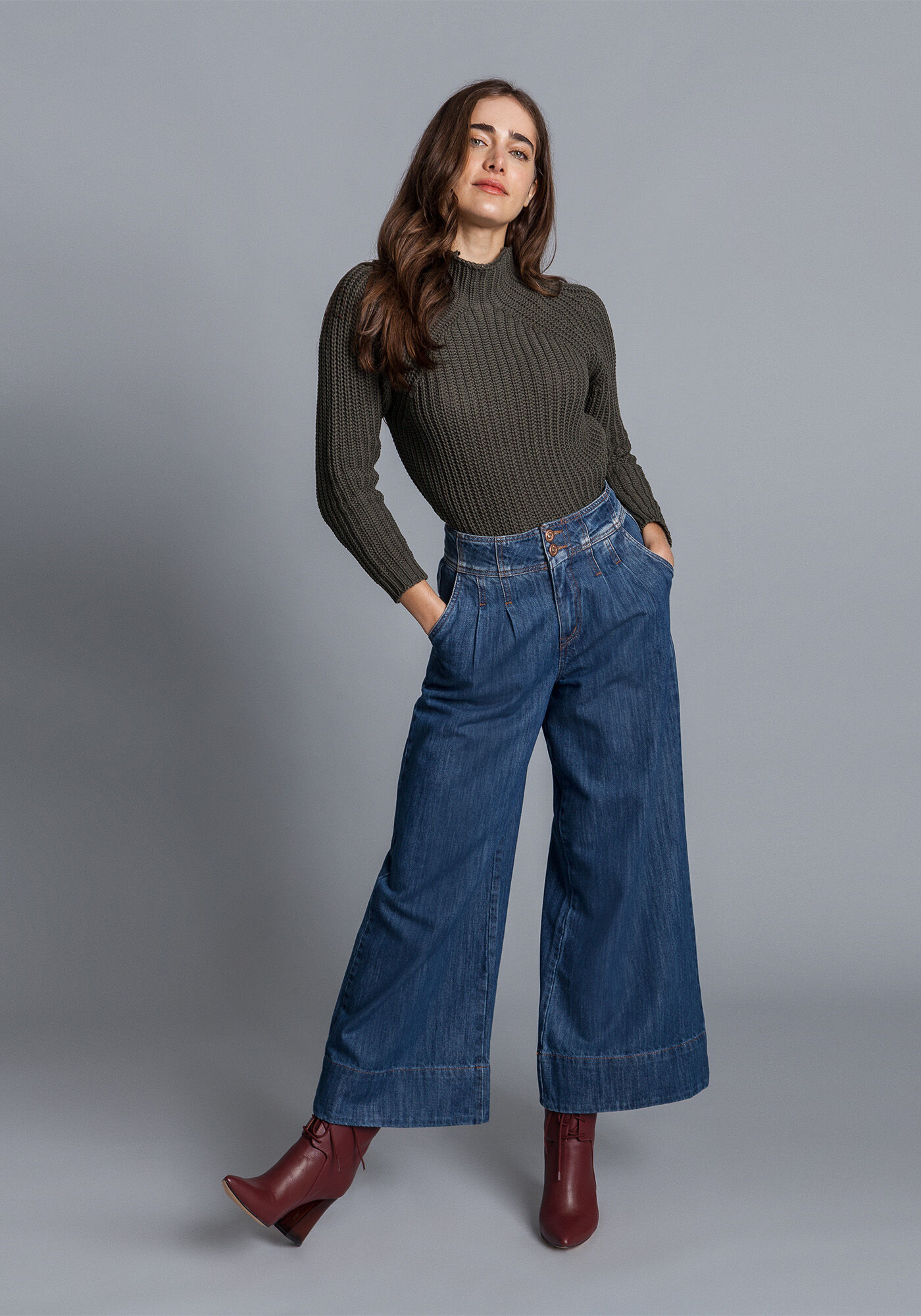 Cal&ccedil;a Wide Leg Cintura Alta, , large.