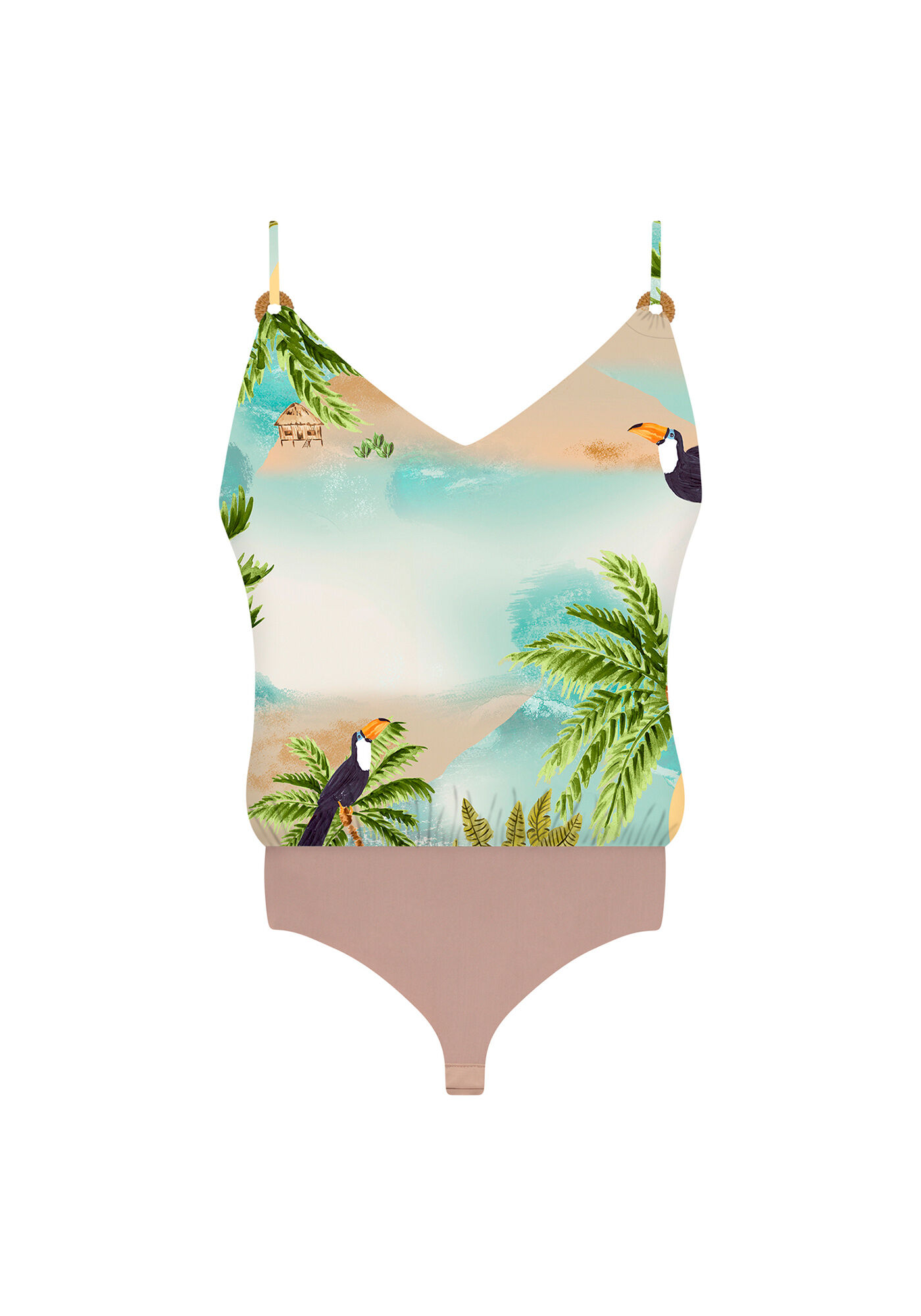 Body com Al&ccedil;as Decote V Estampa, , large.