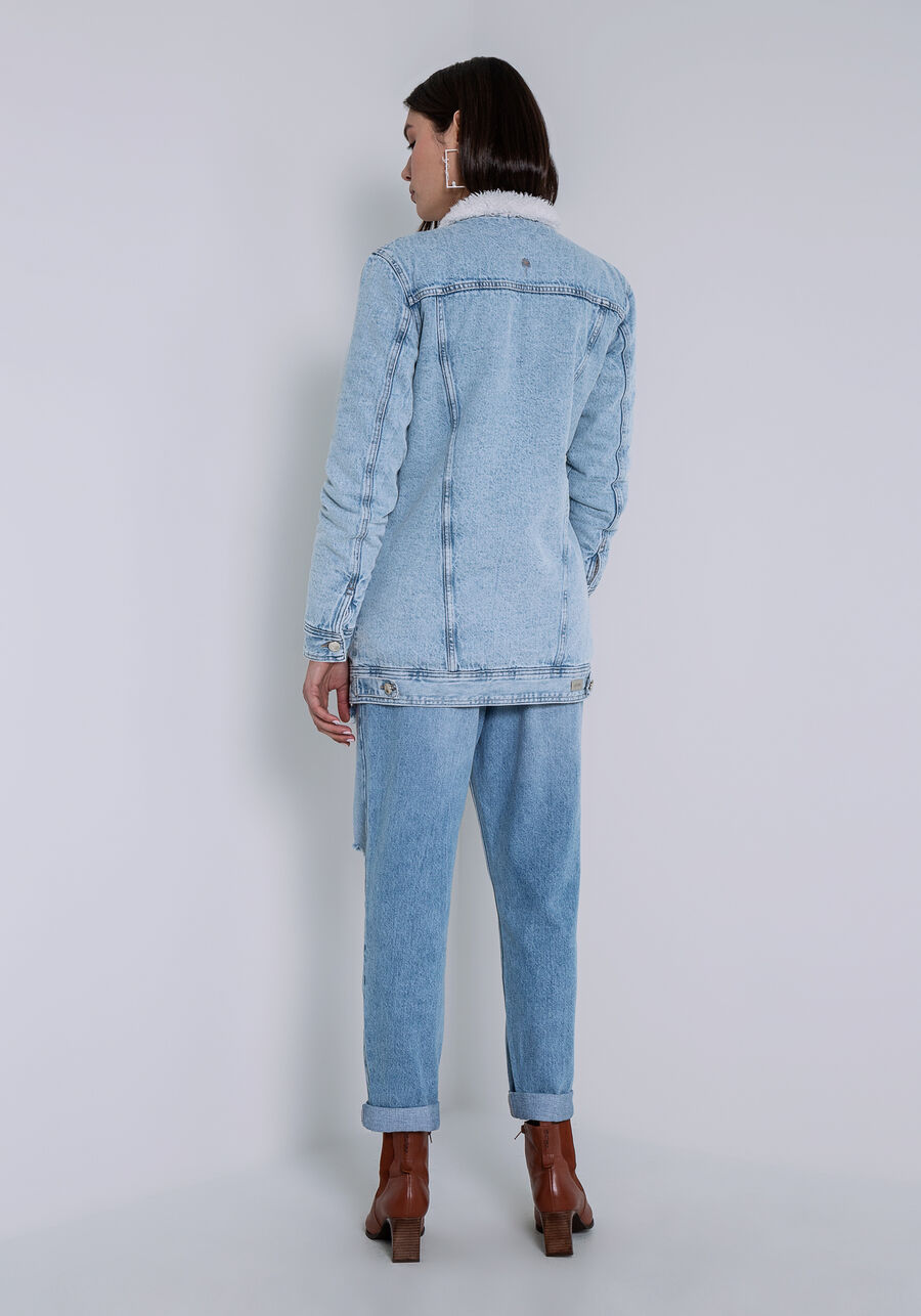 Jaqueta Jeans Boyfriend Forrada com Pelo, . Jaqueta Jeans Boyfriend Forrada com Pelo, , large.