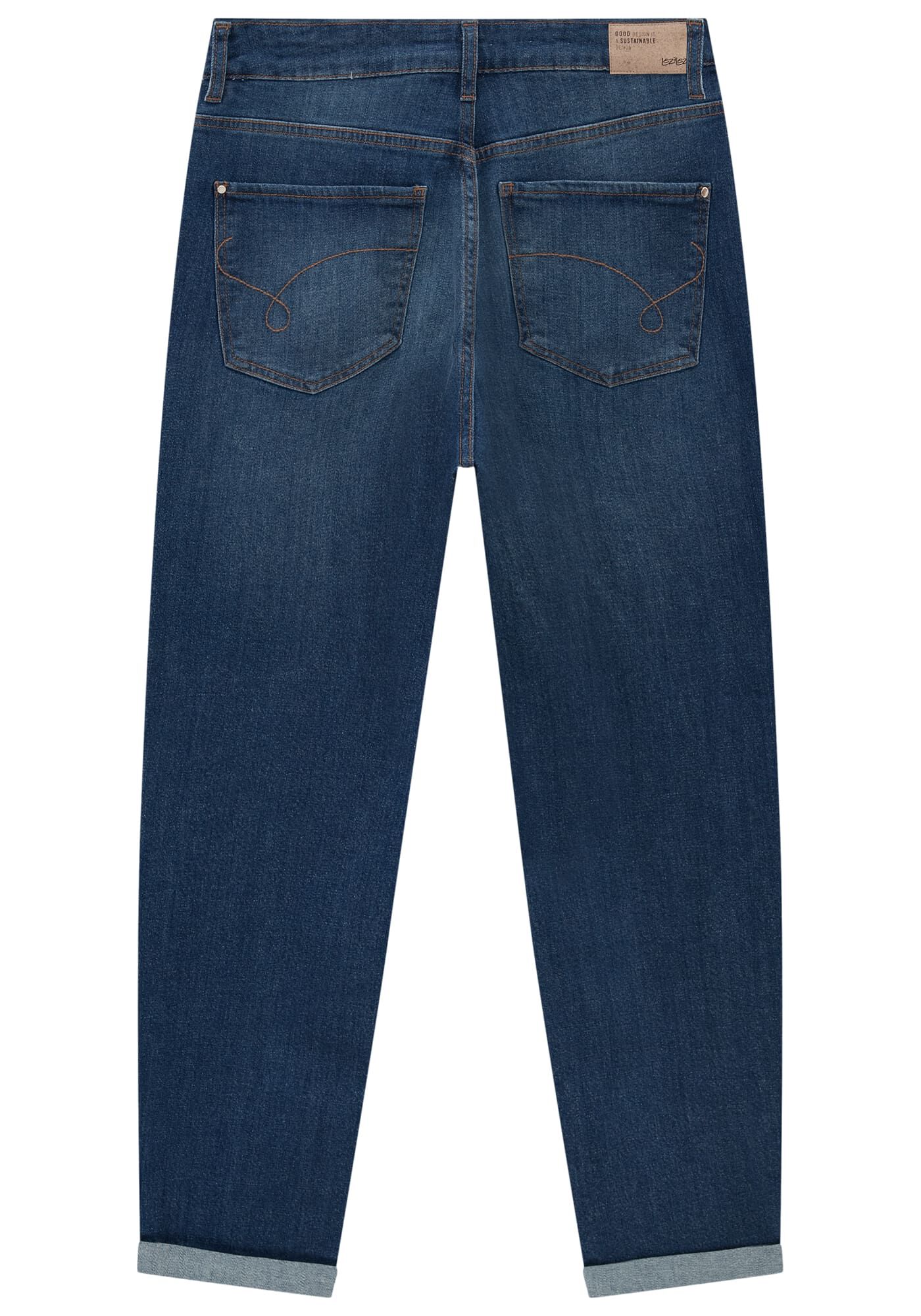 Cal&ccedil;a Jeans Mom Sustent&aacute;vel com Elastano, JEANS, large.