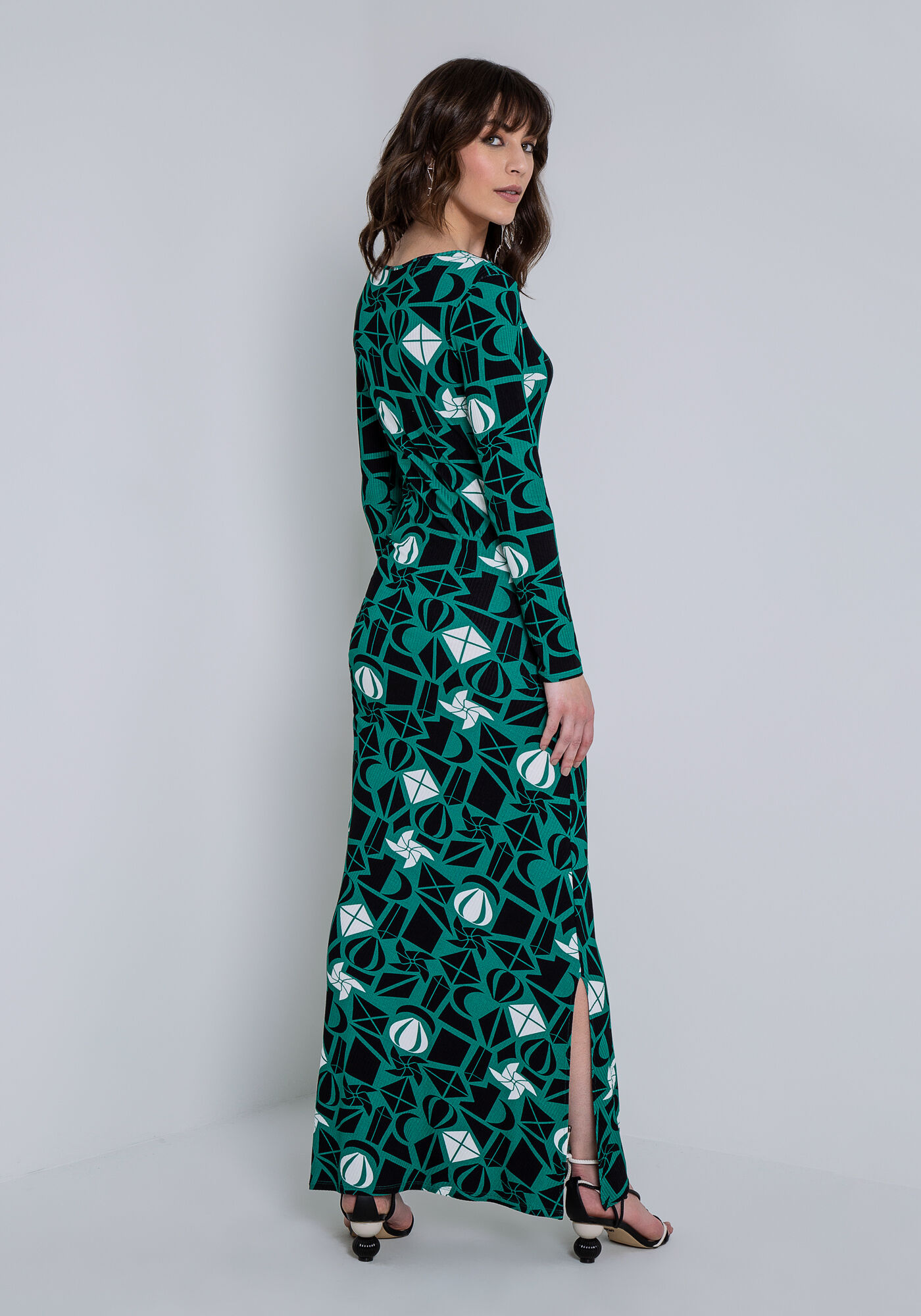 Vestido Midi com Franzido e Fenda, FRAGMENTOS DE SONHOS, large.