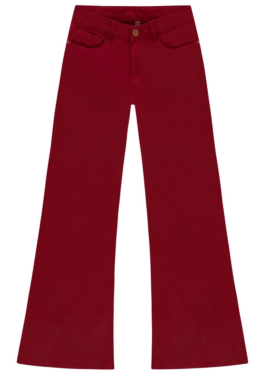 Calça Sarja Flare com Cintura Alta, . Calça Sarja Flare com Cintura Alta, , large.