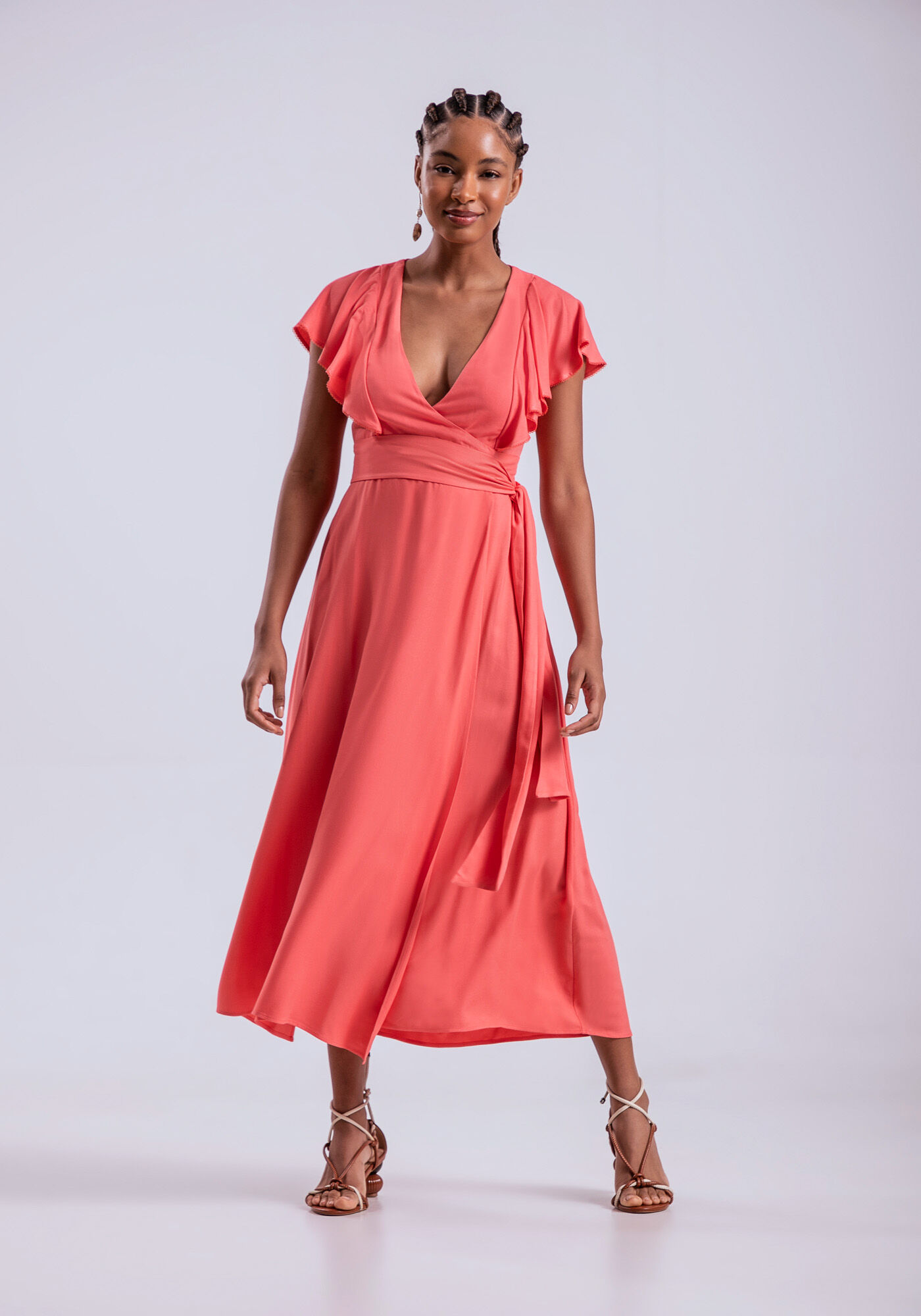 Vestido transpassado shop de viscose