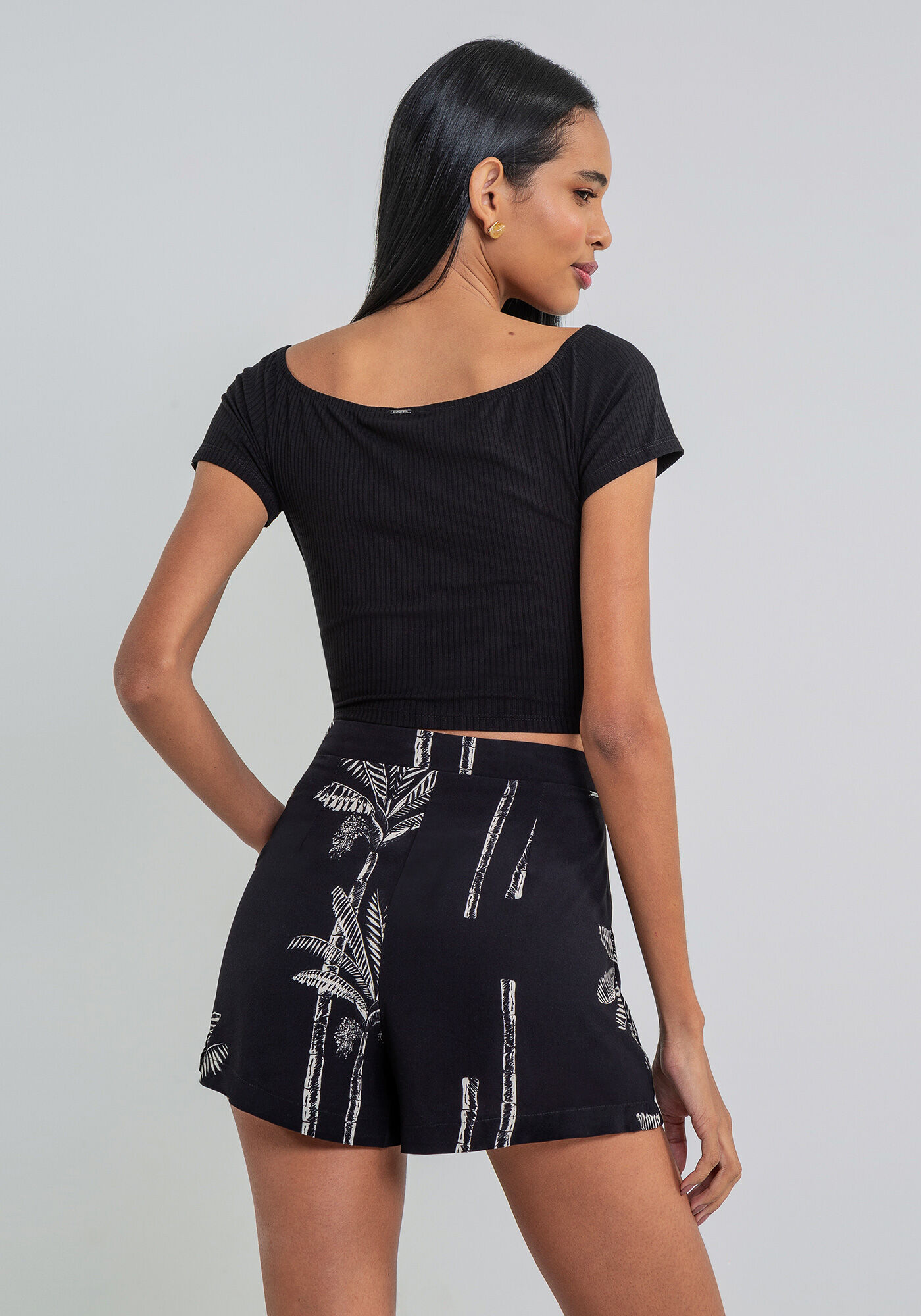 Blusa Cropped Ombro a Ombro Salm&atilde;o Moscou, , large.