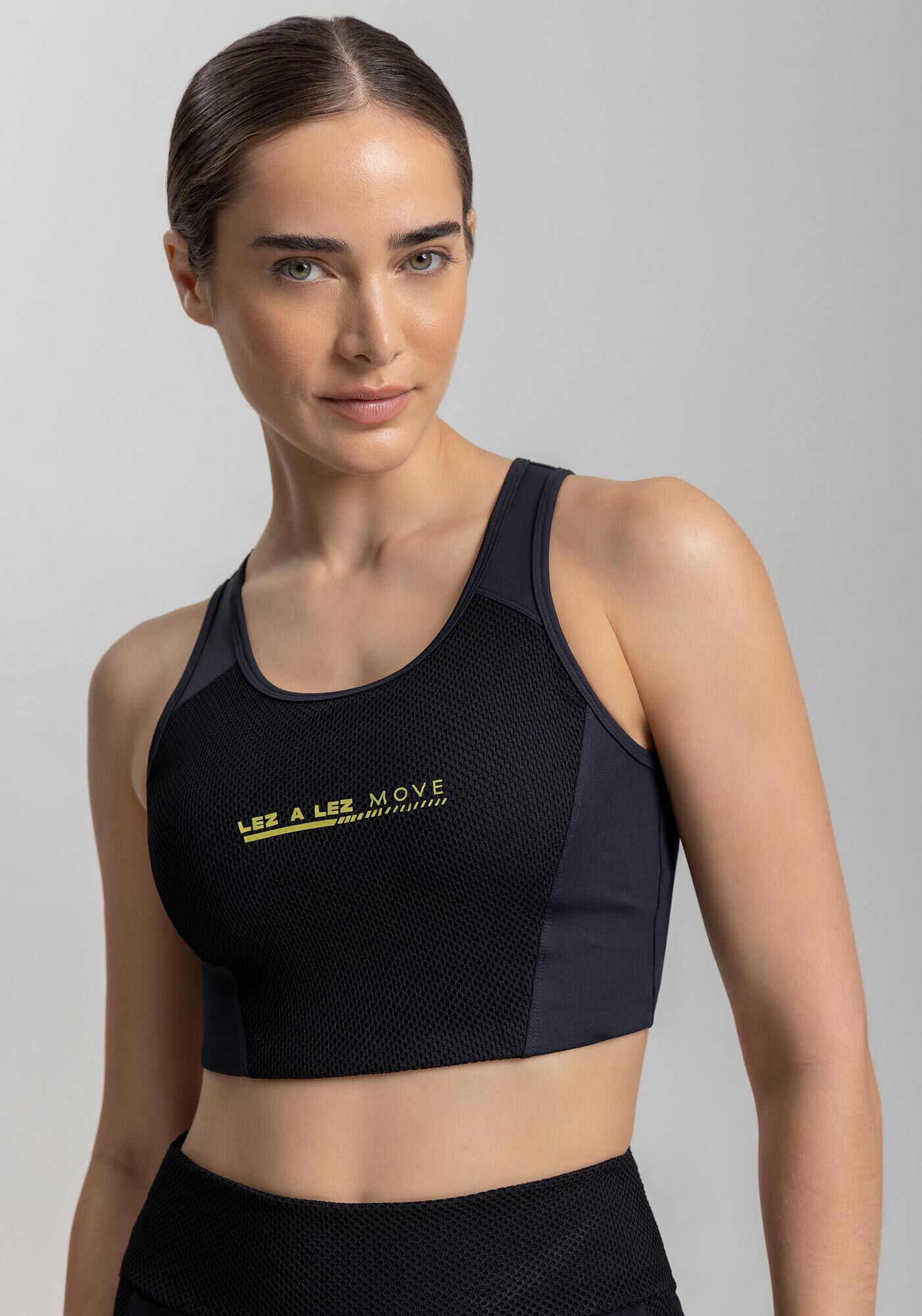 Top Em Malha Dupla Com Estampa Frontal E Recorte Move, , large.