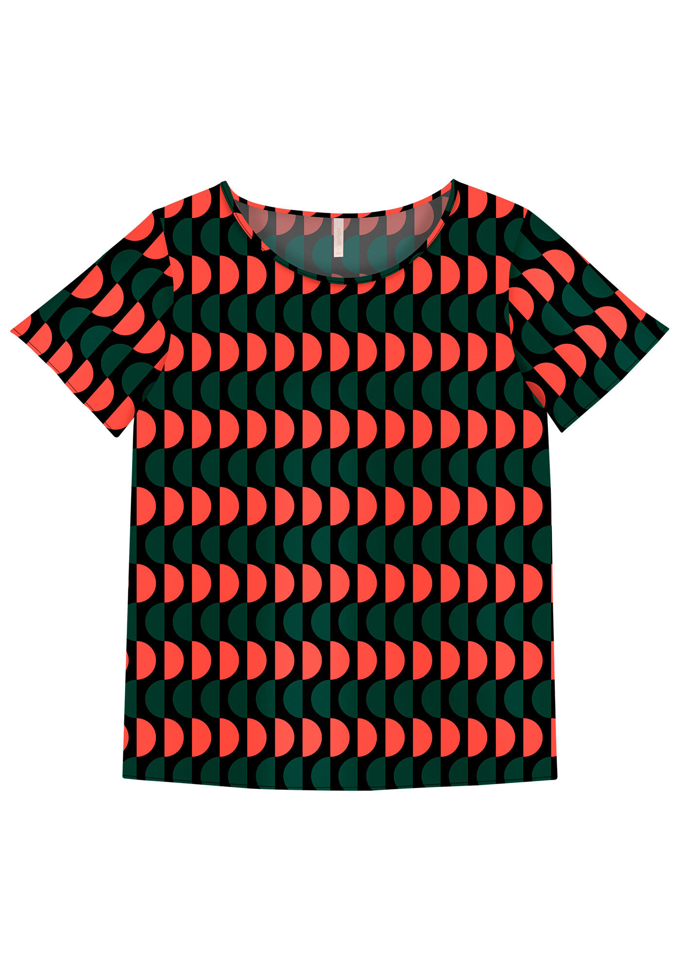 Blusa Manga Curta em Viscose Estampada, , large.