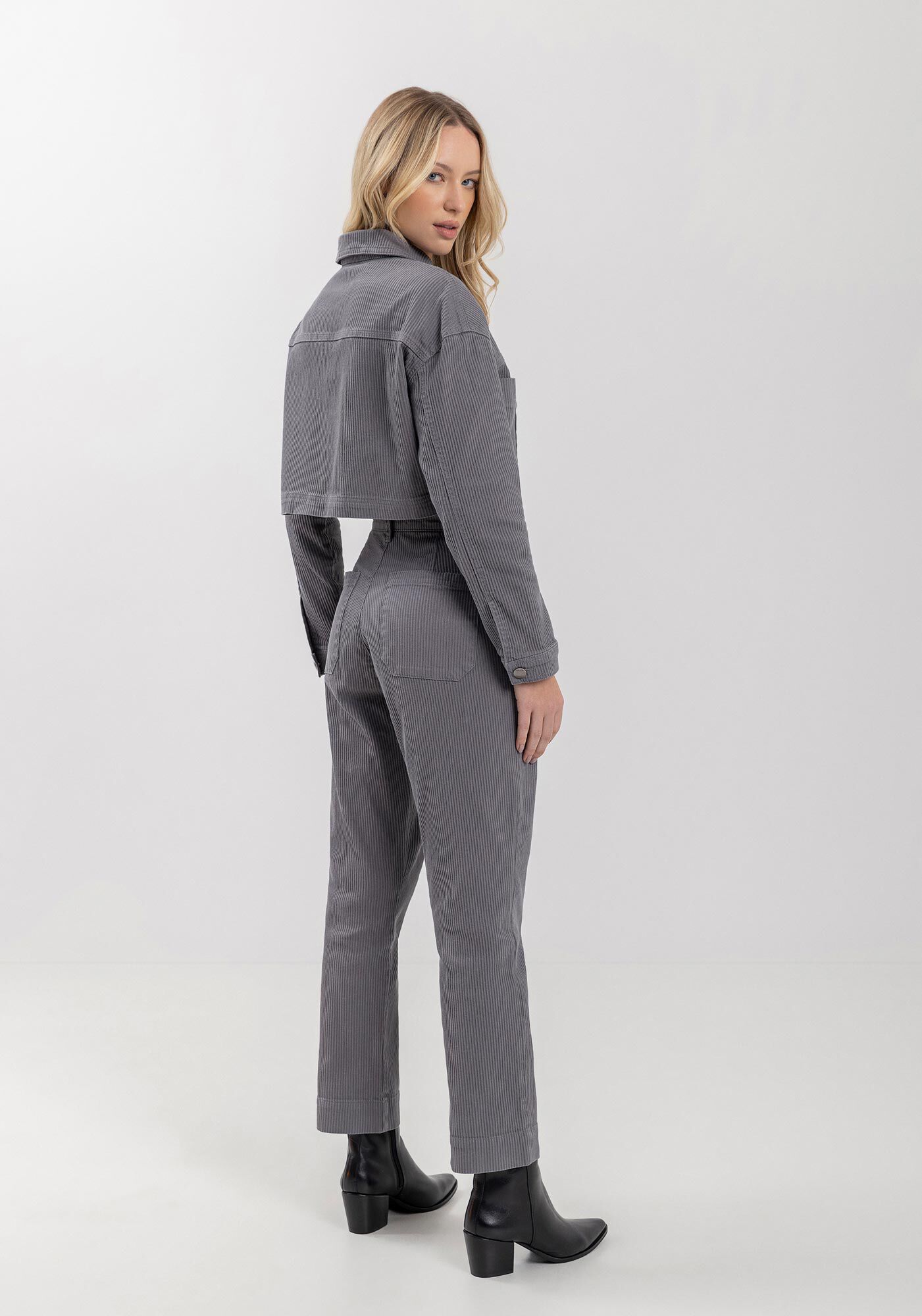 Cal&ccedil;a Slim Cotel&ecirc; Com Cintura Alta Em Sarja, , large.