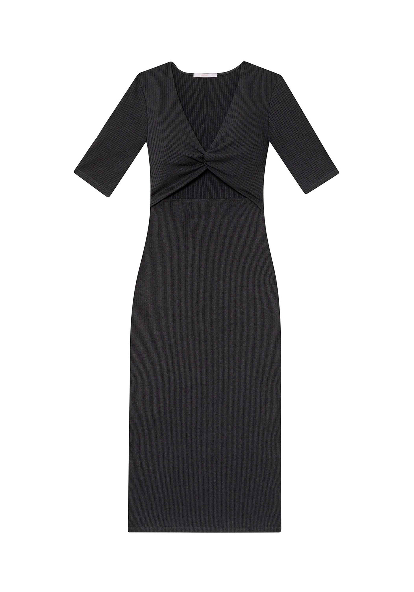 Vestido Malha Canelado Tracy Midi, , large.