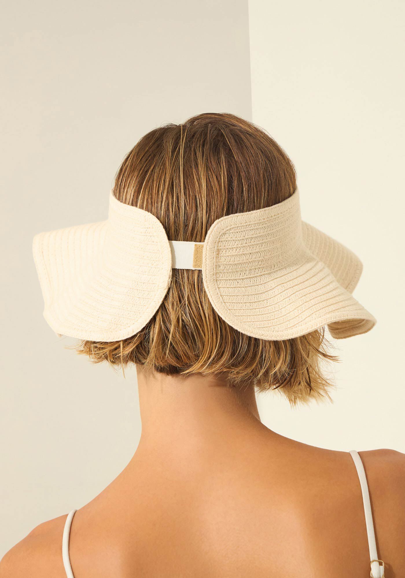 Viseira Feminina Com Aba Larga, NATURAL, large.