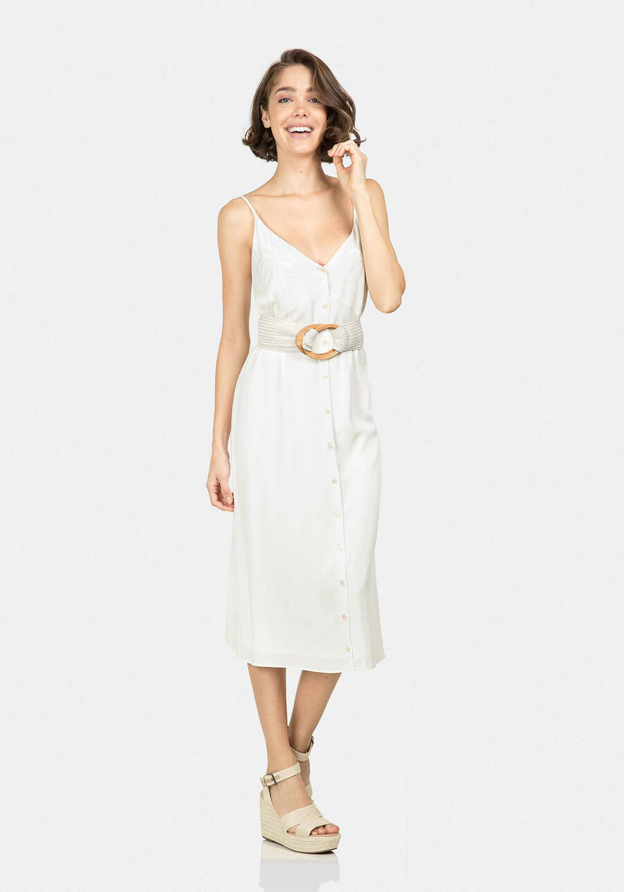 Vestido com Alças Mídi Bordado Amarelo Caramelo, . Vestido com Alças Mídi Bordado Amarelo Caramelo, , large.