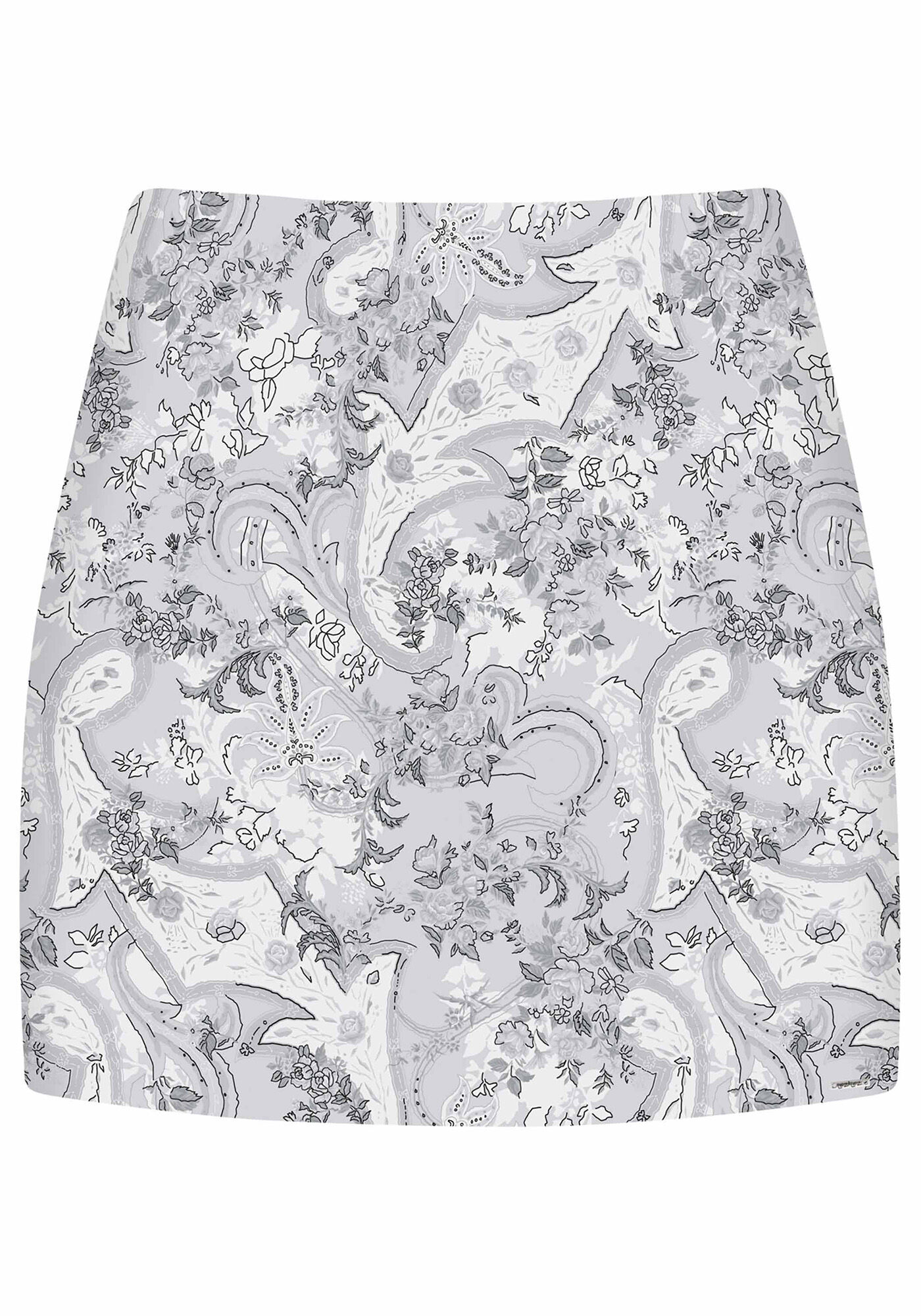 Saia Cintura Alta Estampada Tecido, , large.