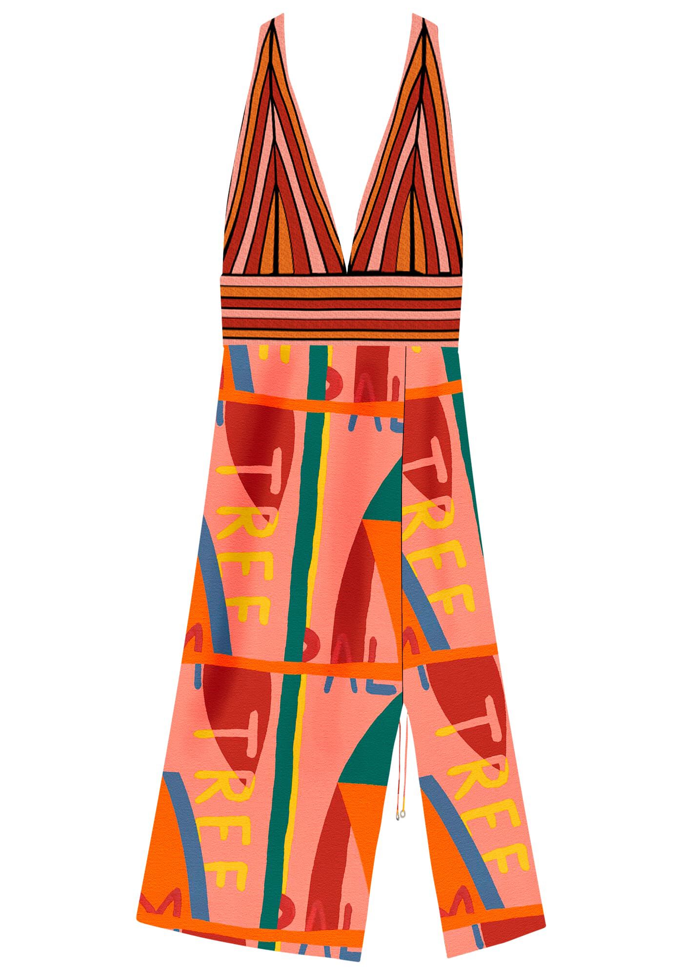 Vestido Midi Frente &Uacute;nica em Tric&ocirc; e Viscose, , large.