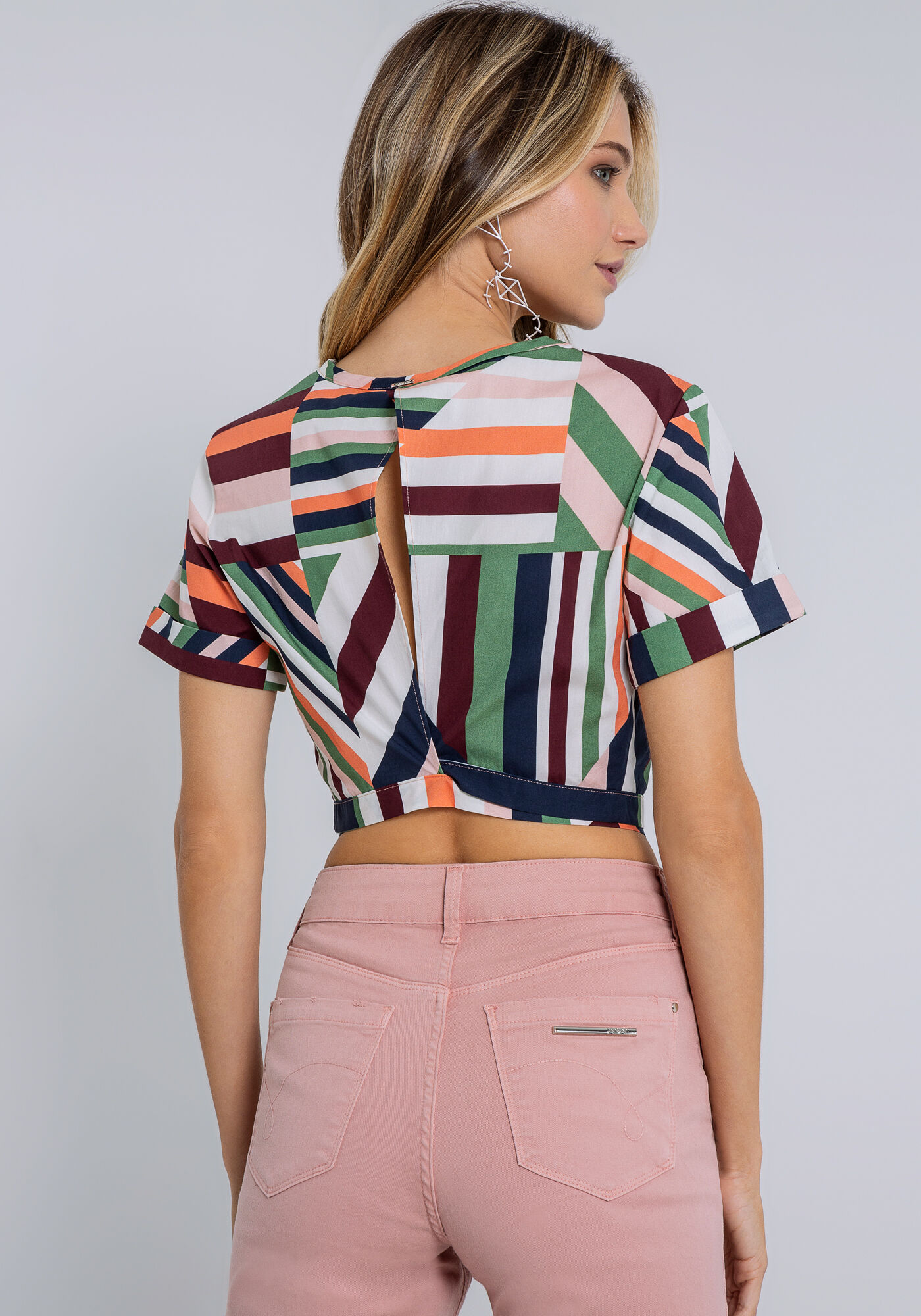 Blusa Cropped Estampada em Tecido Atlanta com Amarra&ccedil;&atilde;o, PIPA, large.