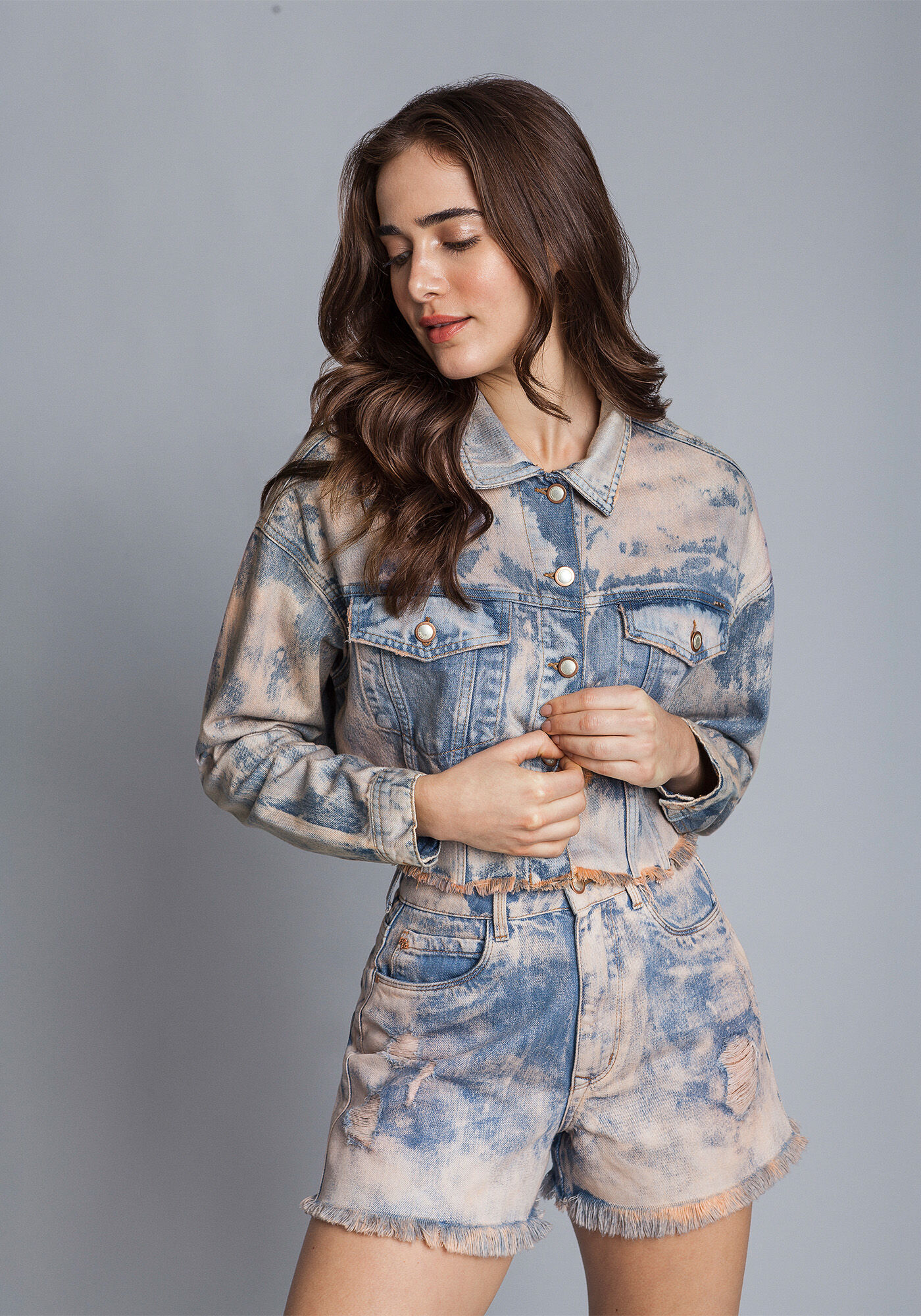 Shorts Jeans Calif&oacute;rnia Tingimento, , large.