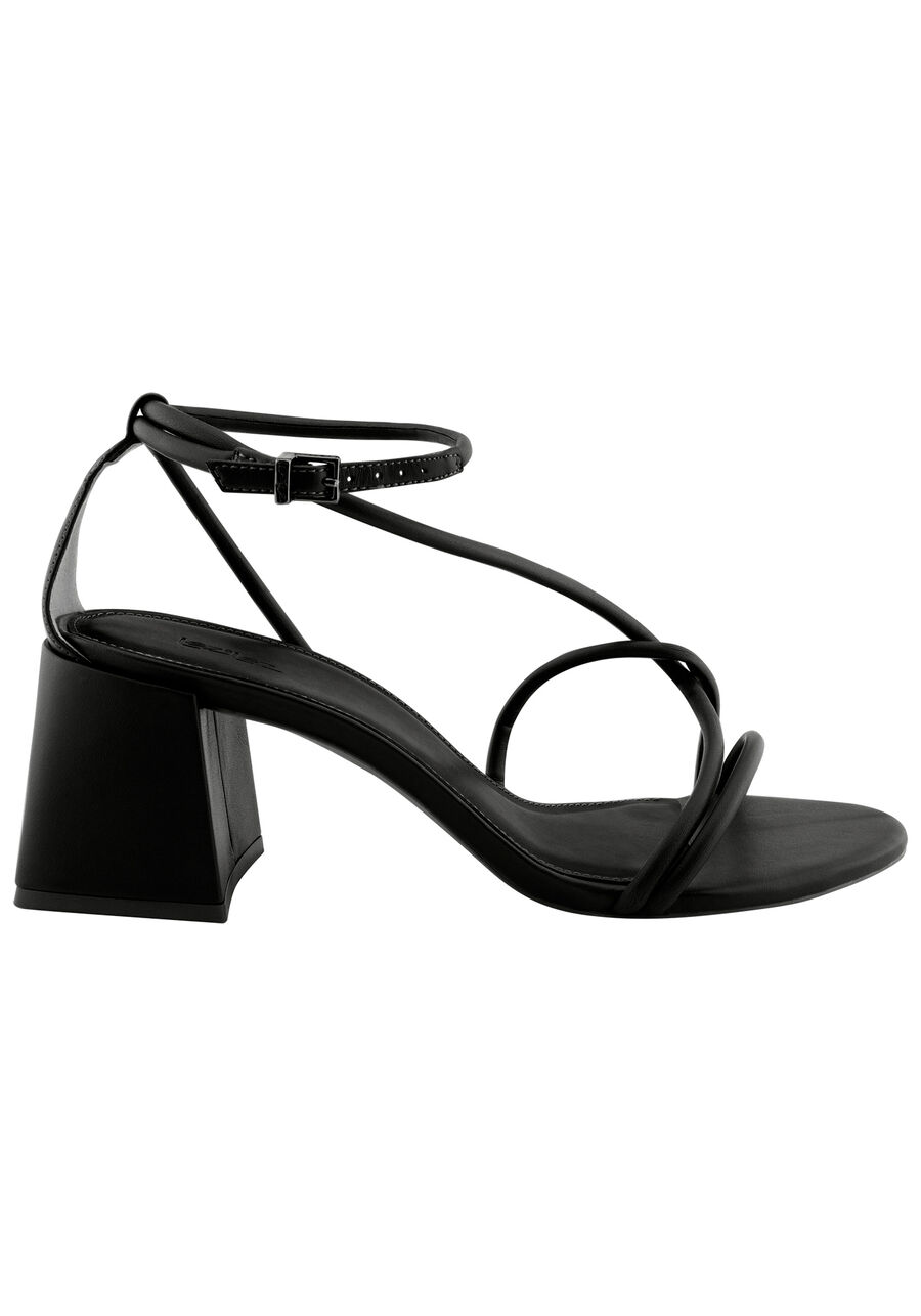 Sandália Salto Bloco Médio com Tiras, . Sandália Salto Bloco Médio com Tiras, , large.