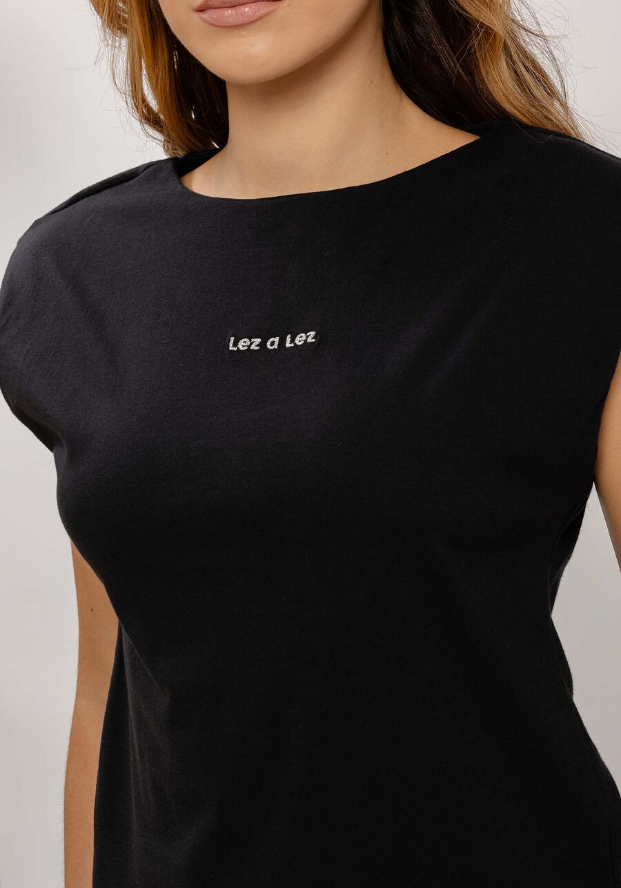 T-shirt Muscle Tee em Malha com Bordado Lurex, . T-shirt Muscle Tee em Malha com Bordado Lurex, , large.