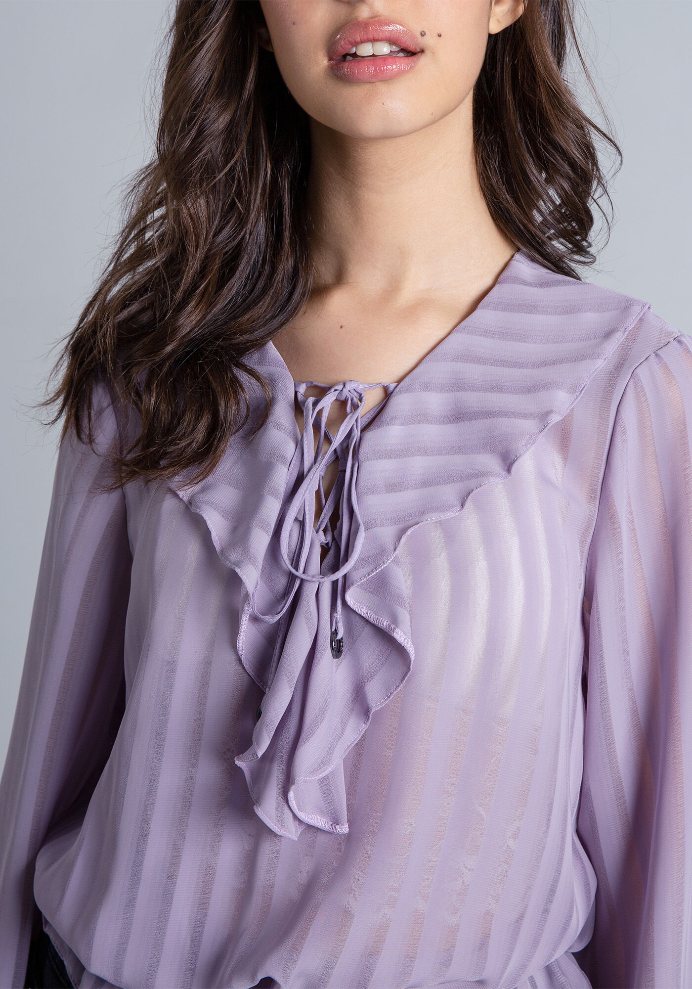 Blusa Transpar&ecirc;ncia Listras, , large.