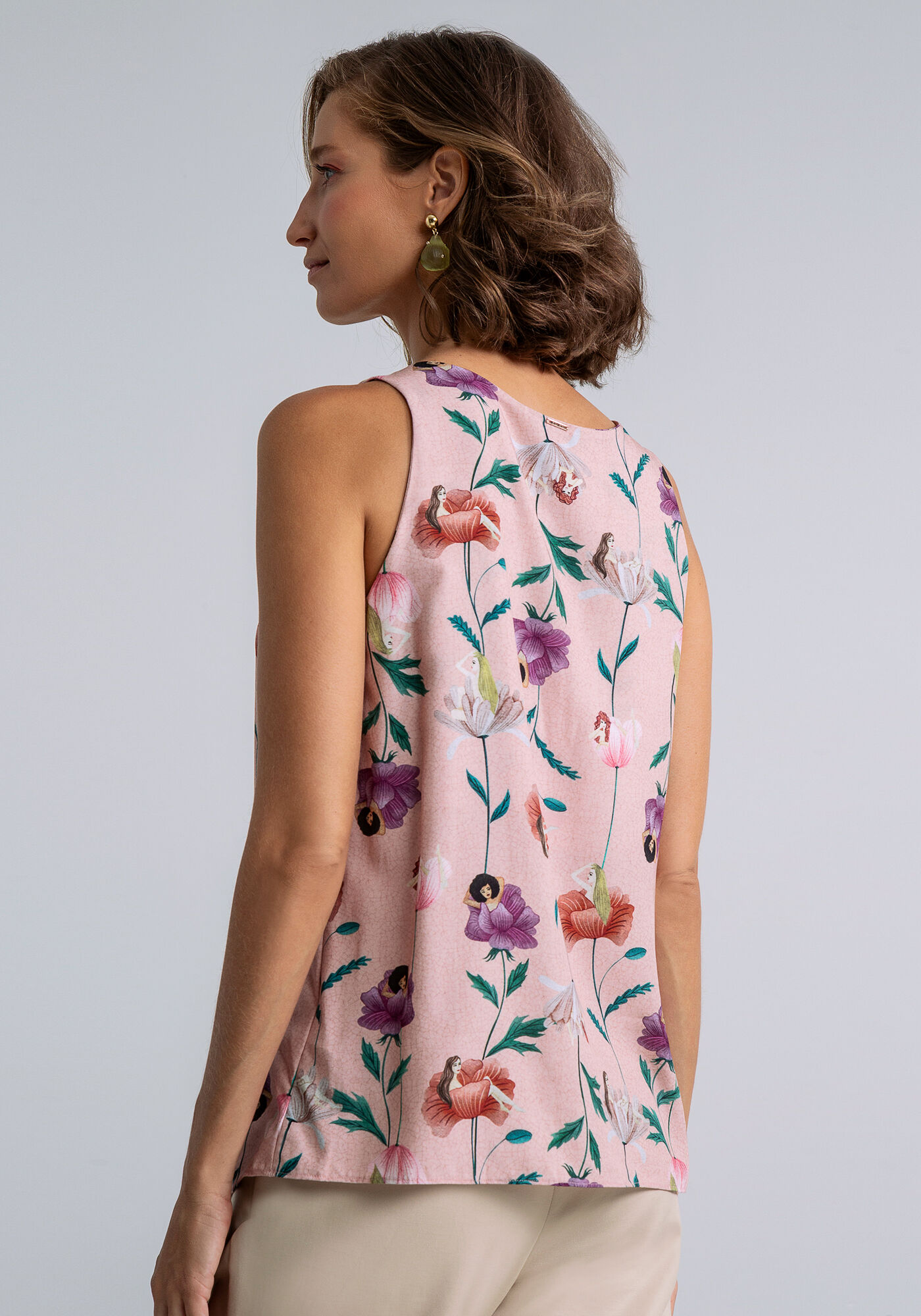 Blusa Detalhe Decote Estampa, , large.