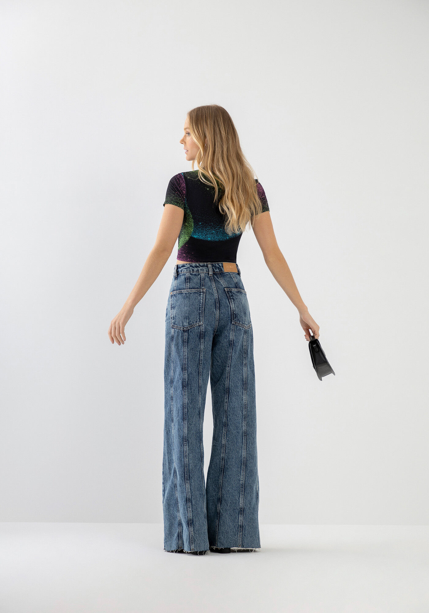 Blusa Cropped Justa em Malha Estampada, , large.