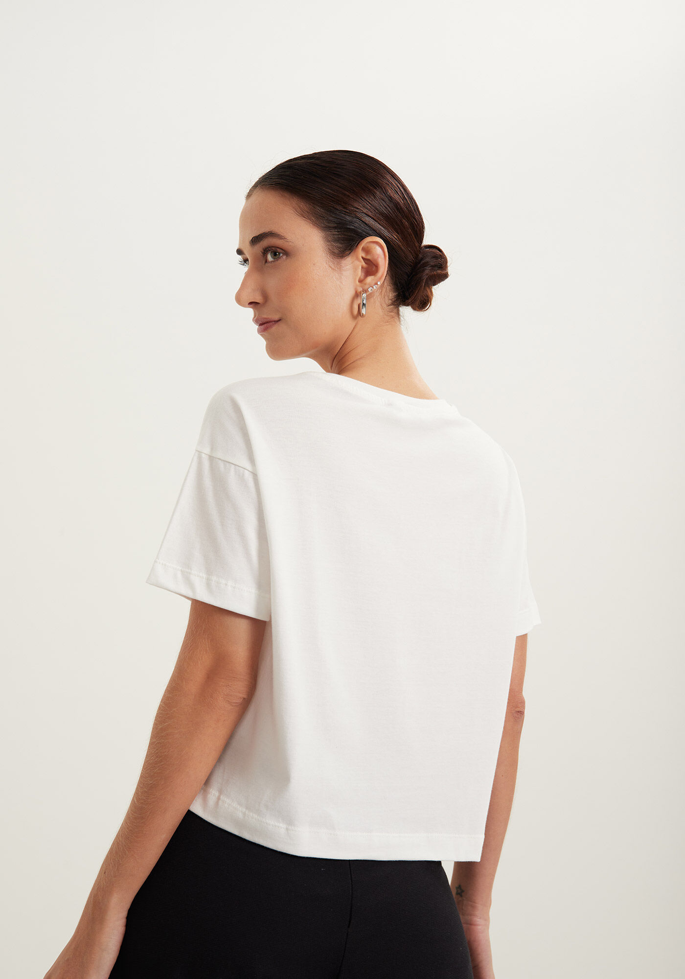 Blusa Com Mangas Curtas E Estampa Local Em Malha Prime, , large.