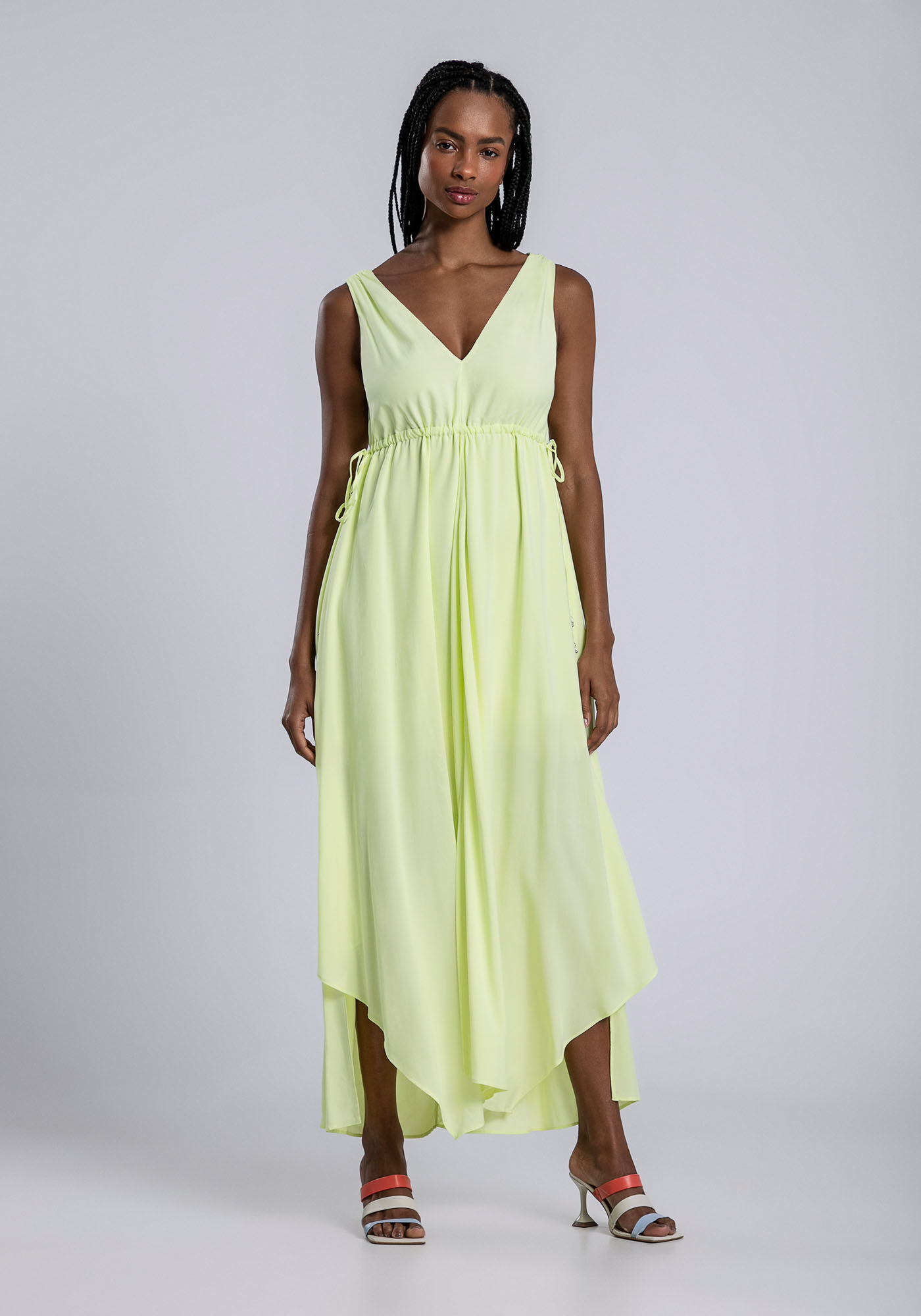 Vestido Longo com Barra Assim trica Cores Lez a Lez