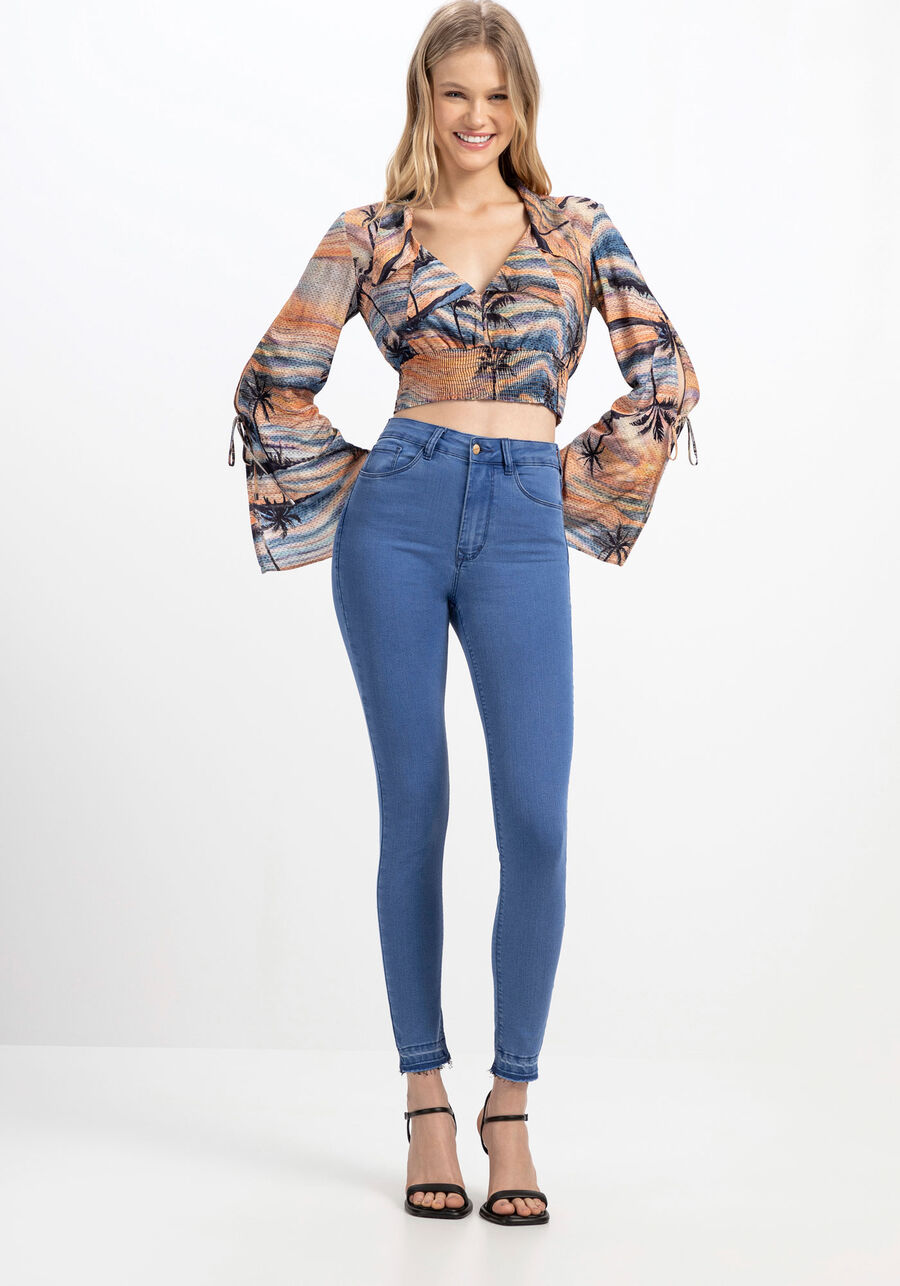 Calça Jeans Skinny Sustentável Super Alta, JEANS. Calça Jeans Skinny Sustentável Super Alta, JEANS, large.