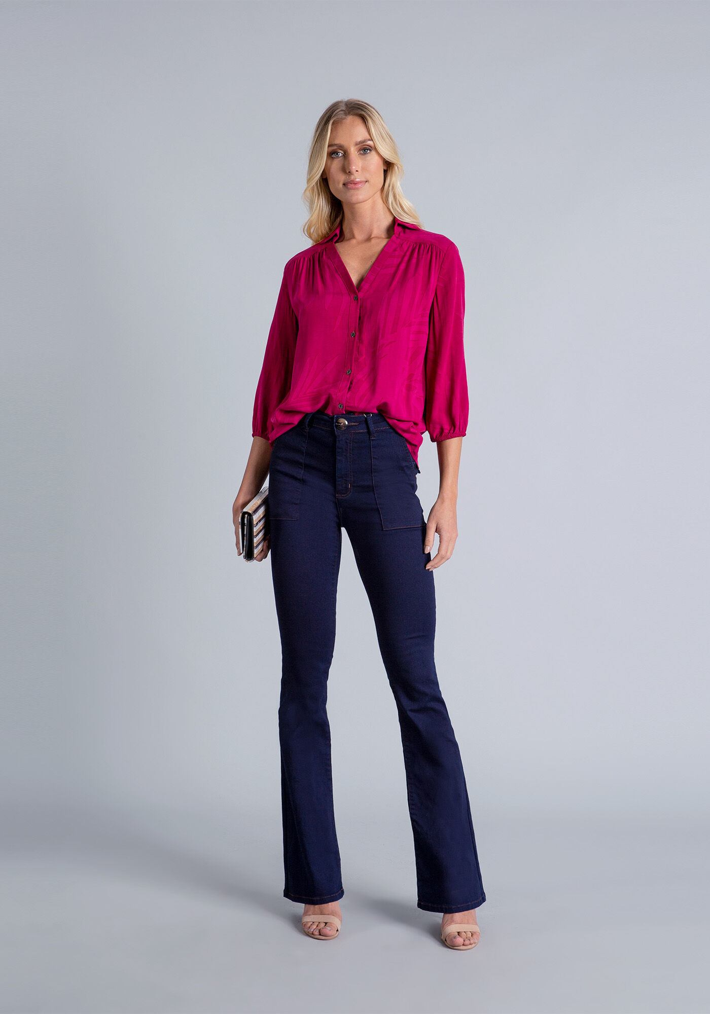 Camisa Manga 3/4 Bufante, , large.