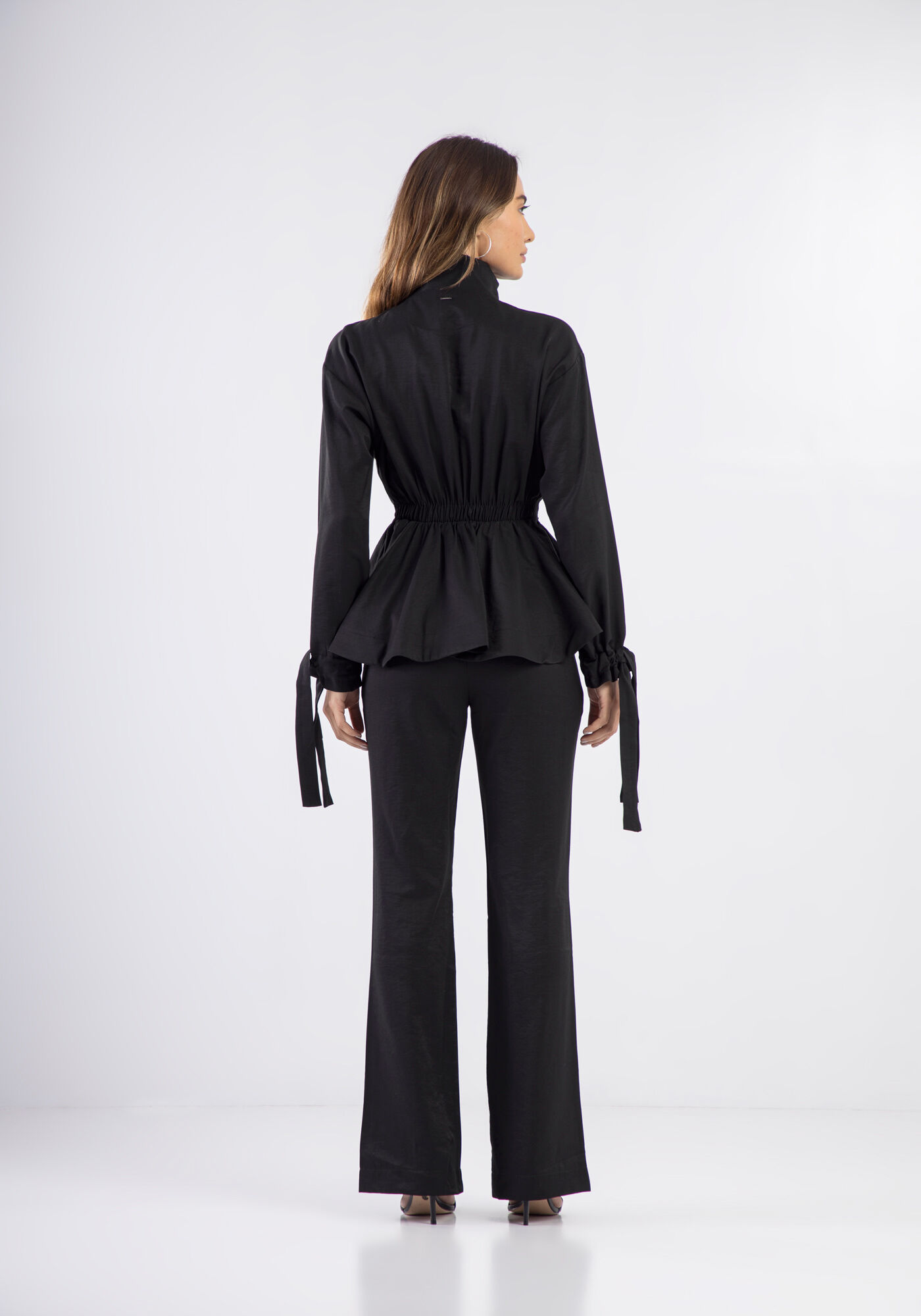 Jaqueta Parka Acinturada com Amarra&ccedil;&atilde;o Mangas, , large.