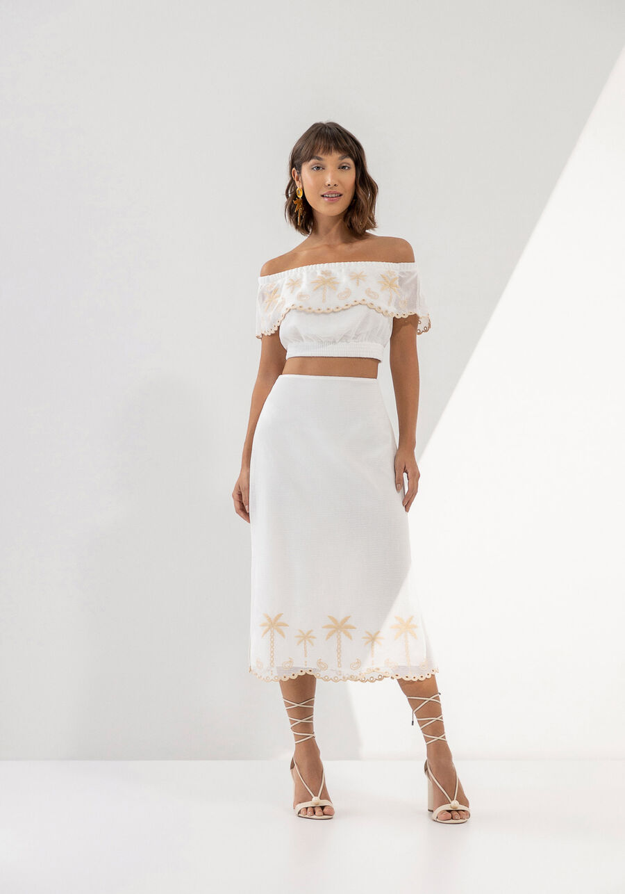 Blusa Cropped Ombro a Ombro em Tela com Bordado, . Blusa Cropped Ombro a Ombro em Tela com Bordado, , large.