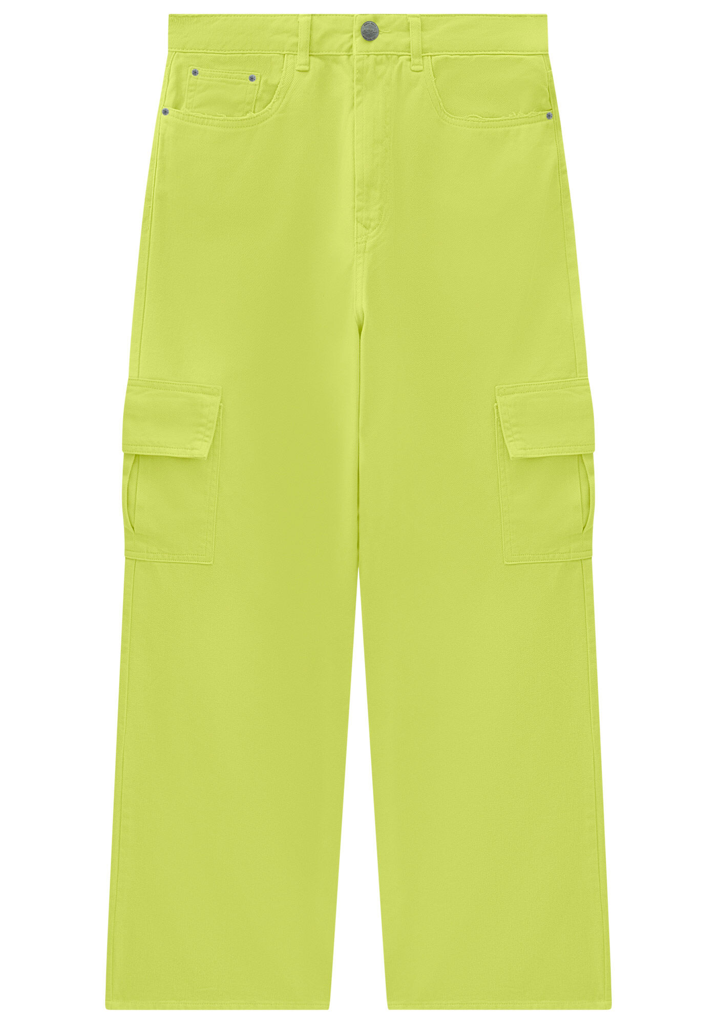 Cal&ccedil;a Sarja Wide Leg com Bolso Cargo, VERDE NINFA, large.