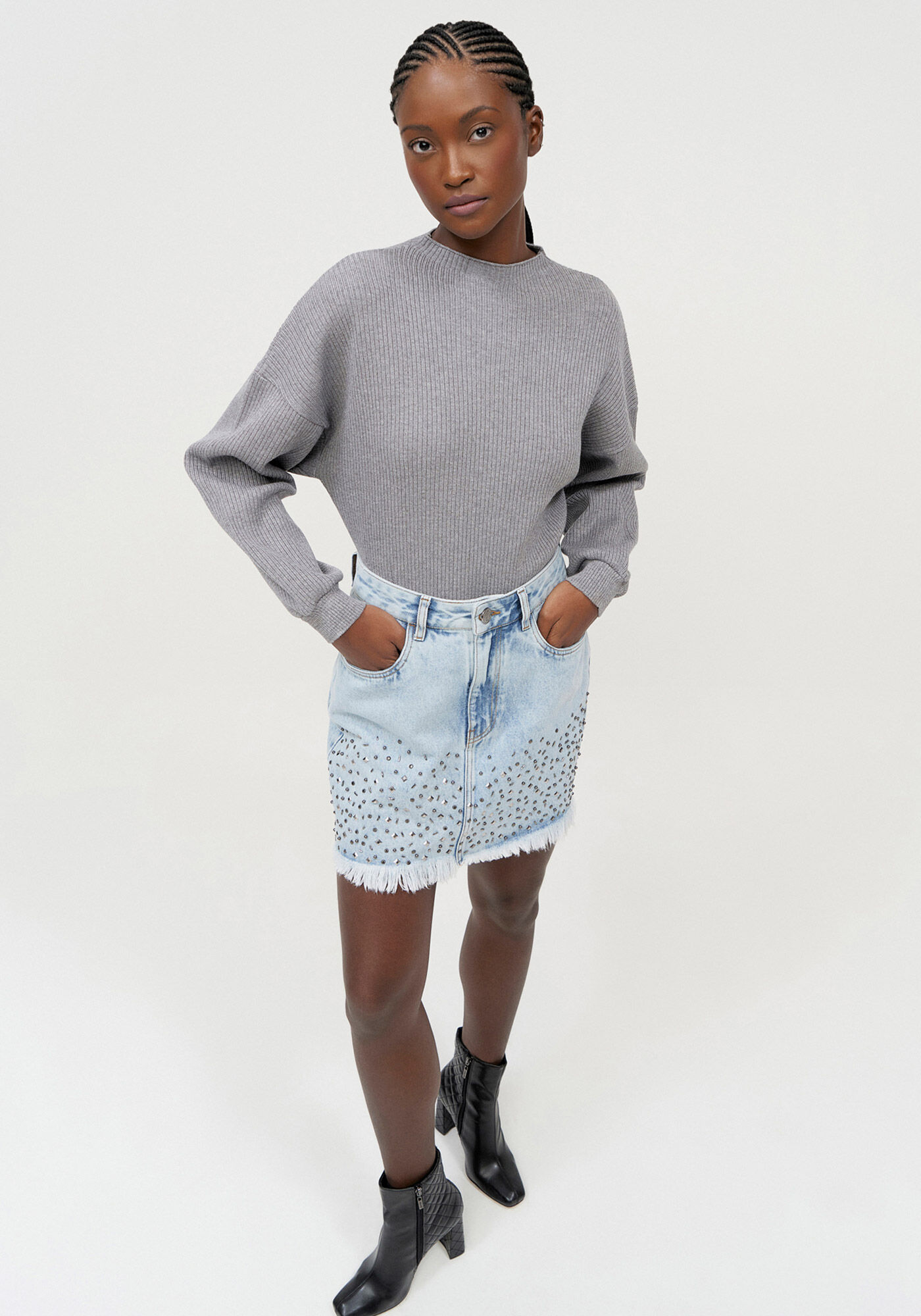 Blus&atilde;o em Tric&ocirc; com Manga Bufante, , large.