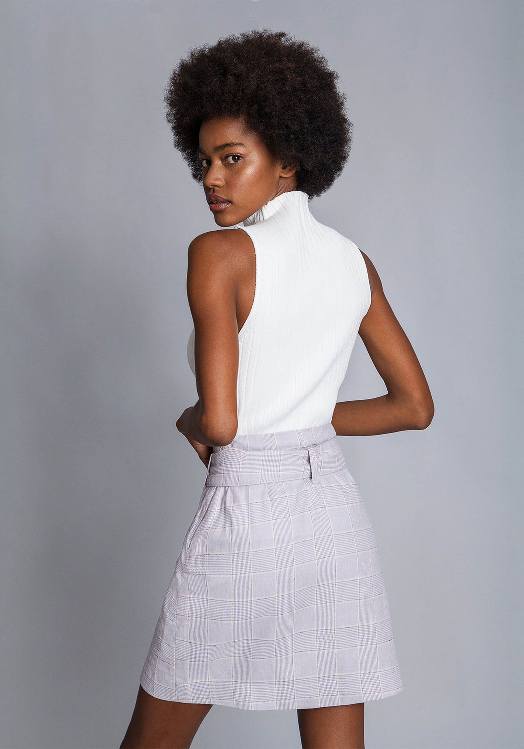 Saia Cintura Alta com Cinto, . Saia Cintura Alta com Cinto, , large.