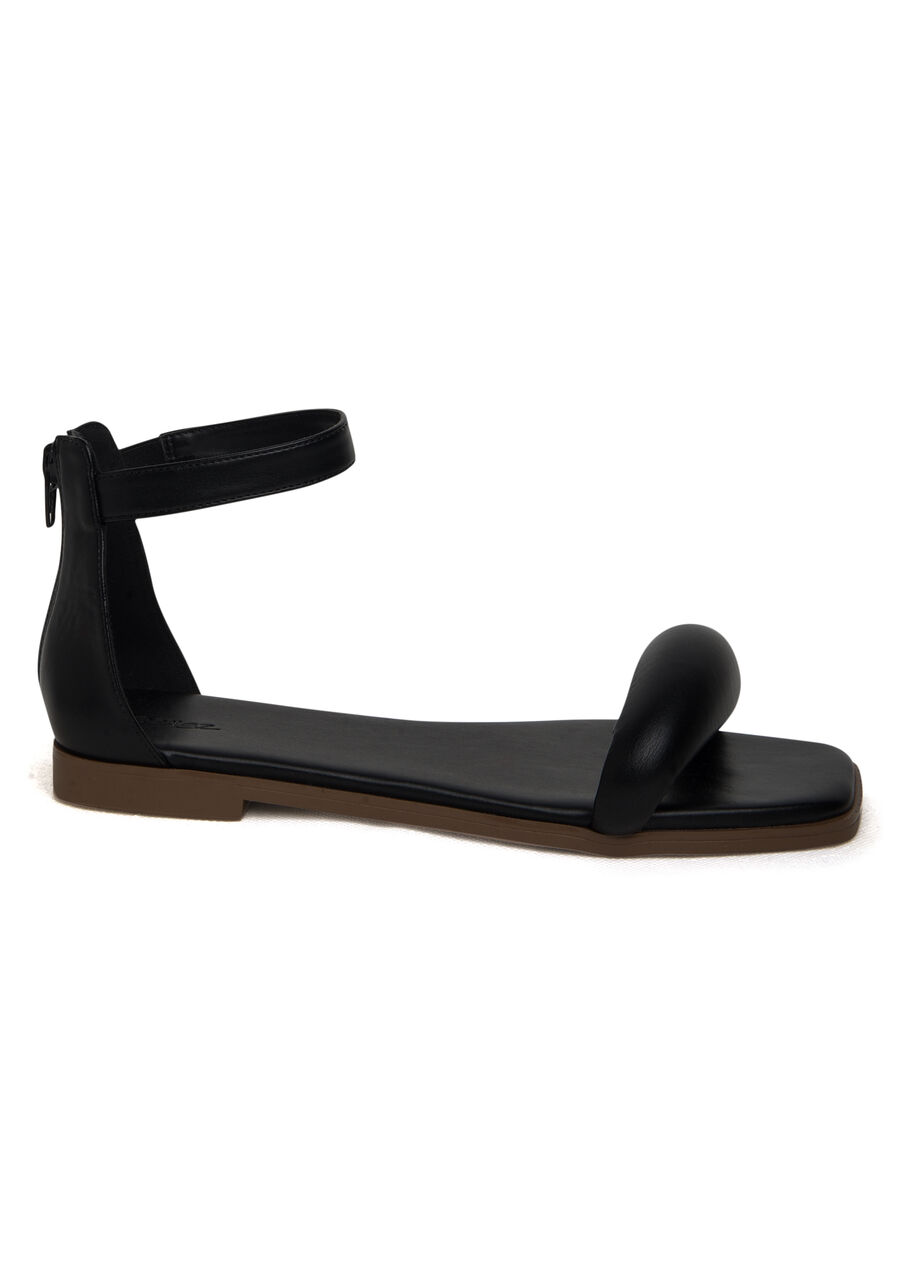 Rasteira Sandália com Tira Puff, PRETO REATIVO. Rasteira Sandália com Tira Puff, PRETO REATIVO, large.